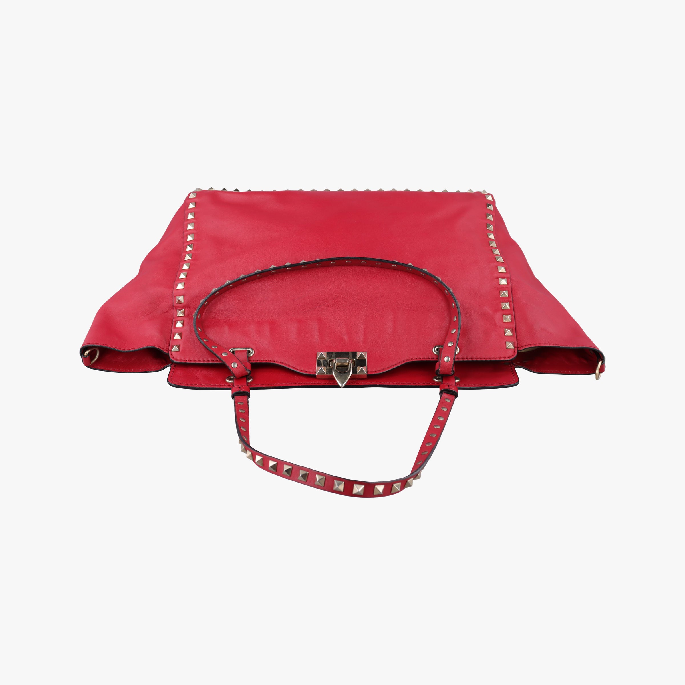 Pre-owned Valentino Rockstud Red Leather  shoulderbag | stylenewstar