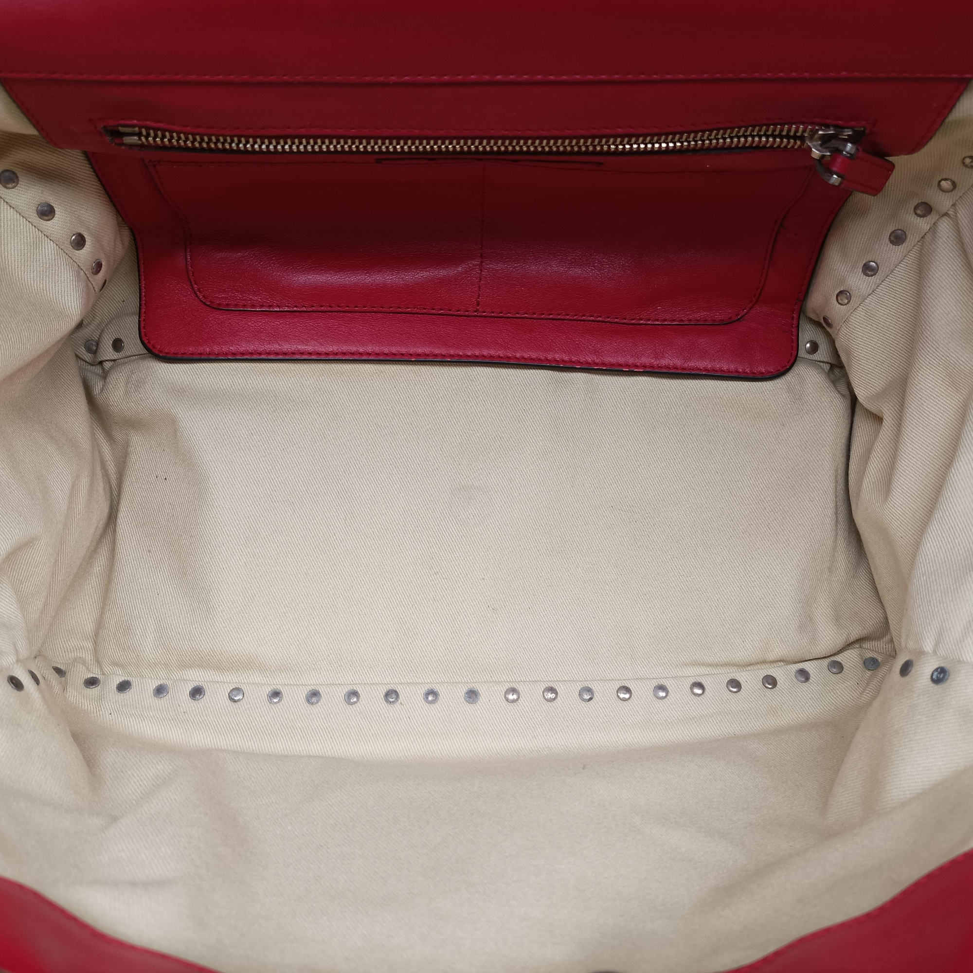 Pre-owned Valentino Rockstud Red Leather  shoulderbag | stylenewstar