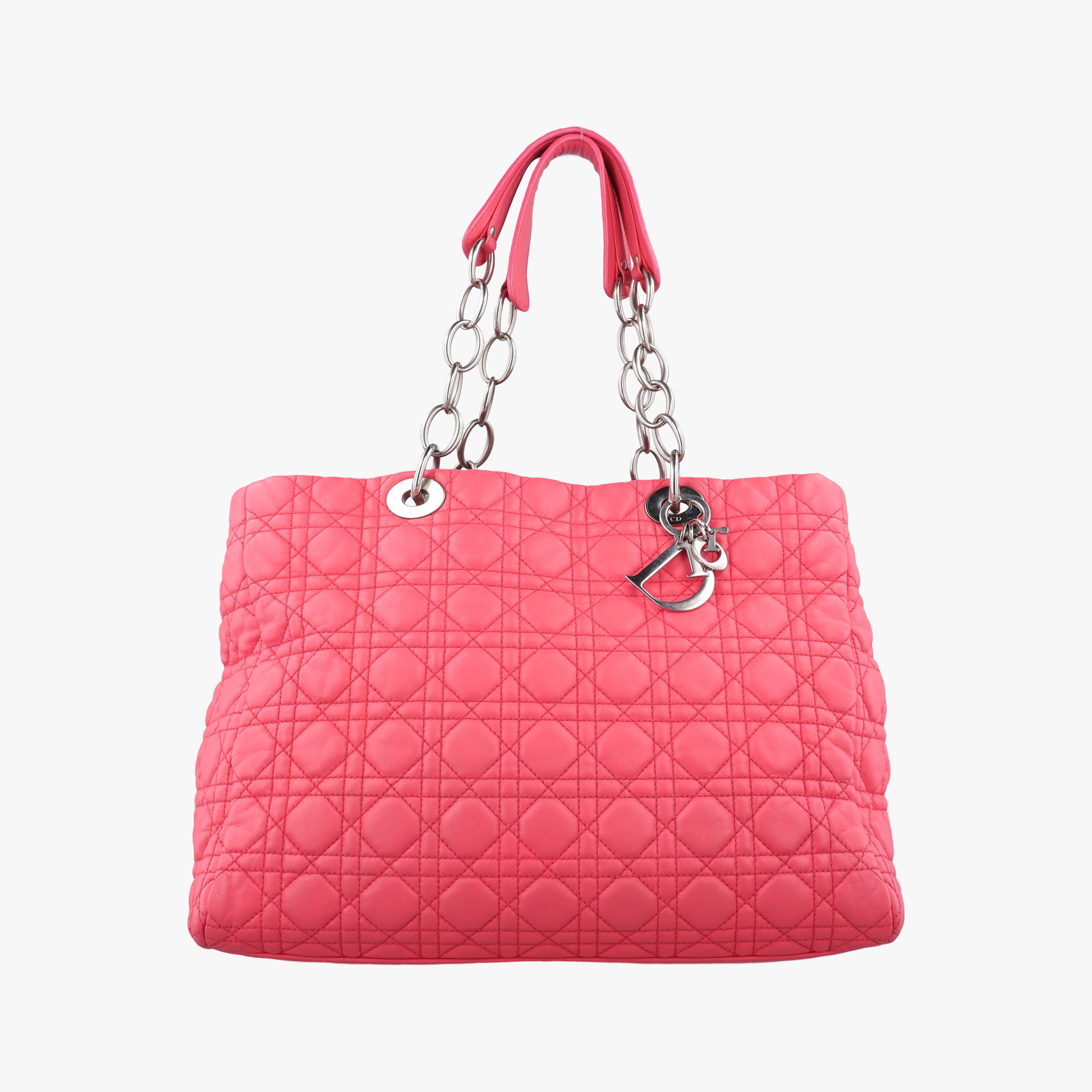 Secondhand Christian Dior Cannage Dior Soft Shopping Pink lambskin  handbag | stylenewstar