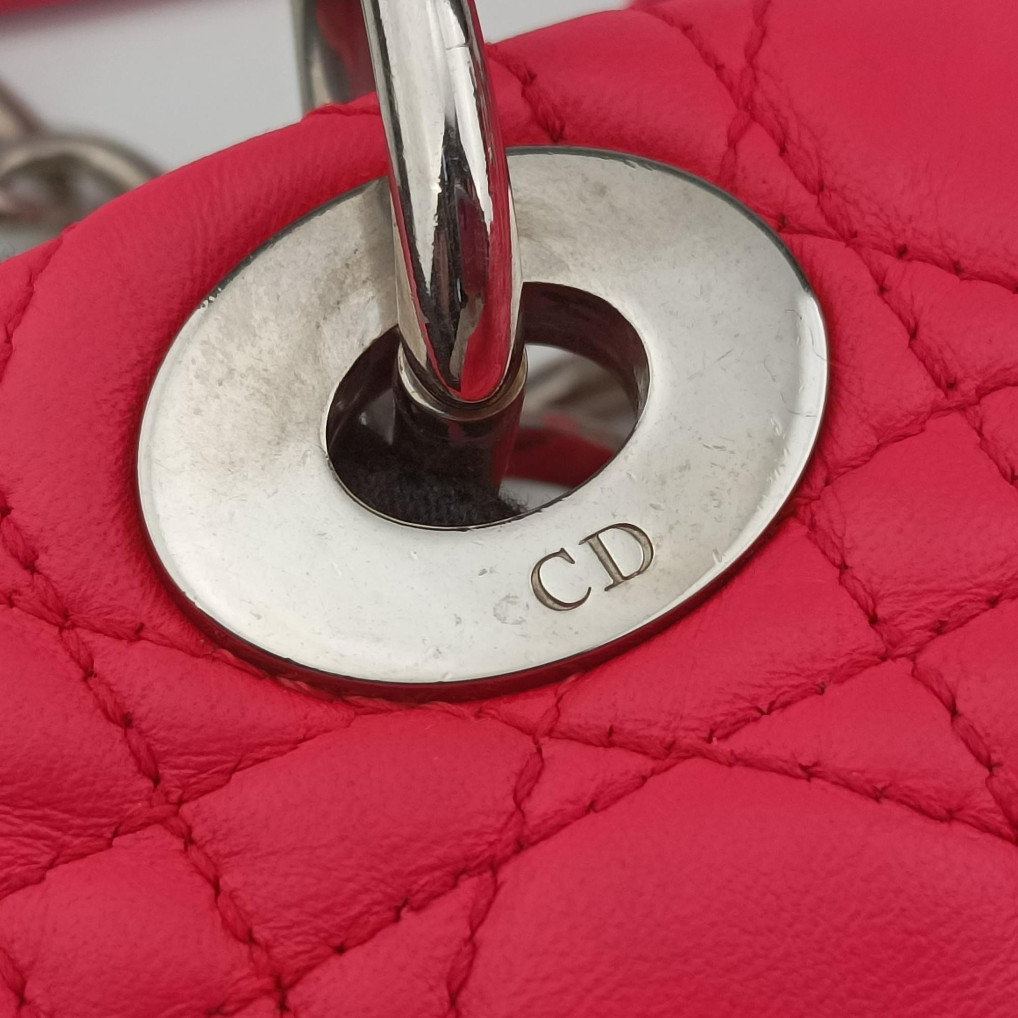 Secondhand Christian Dior Cannage Dior Soft Shopping Pink lambskin  handbag | stylenewstar