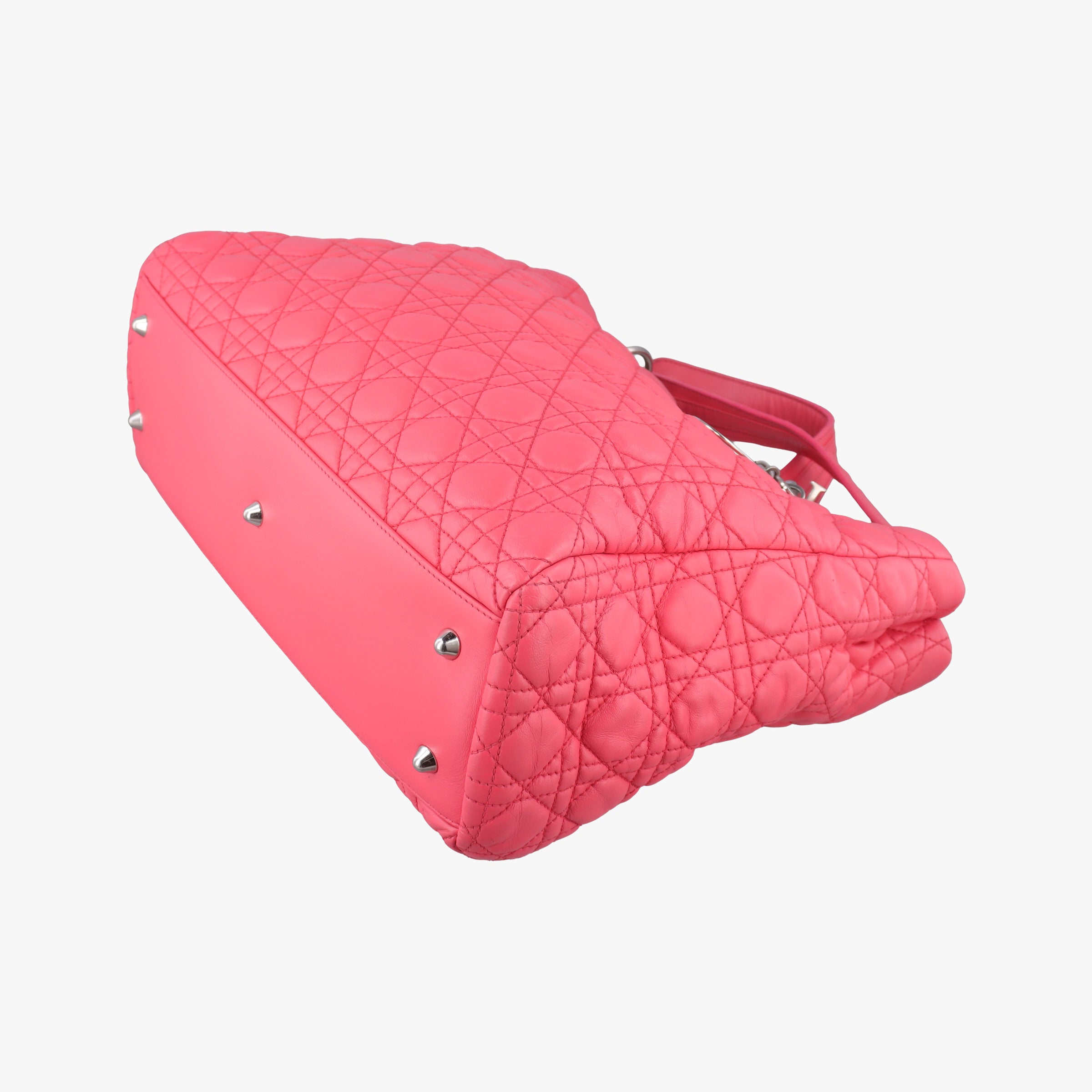 Secondhand Christian Dior Cannage Dior Soft Shopping Pink lambskin  handbag | stylenewstar