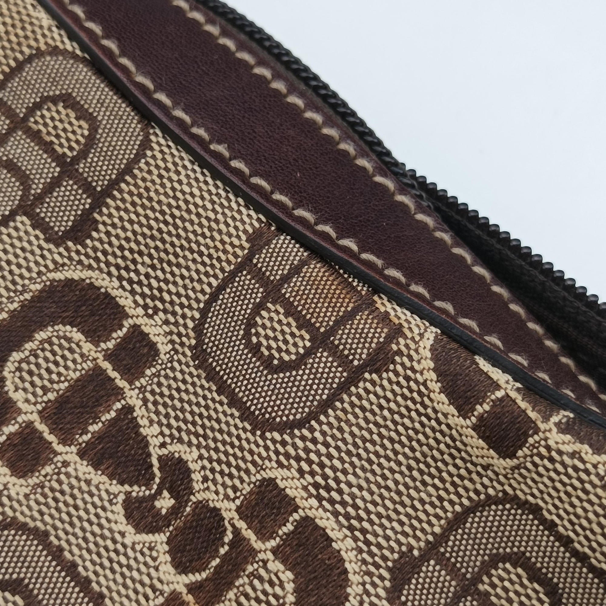 Pre-owned Gucci Horsebit print hobo Brown Canvas×Leather 211524 handbag | stylenewstar