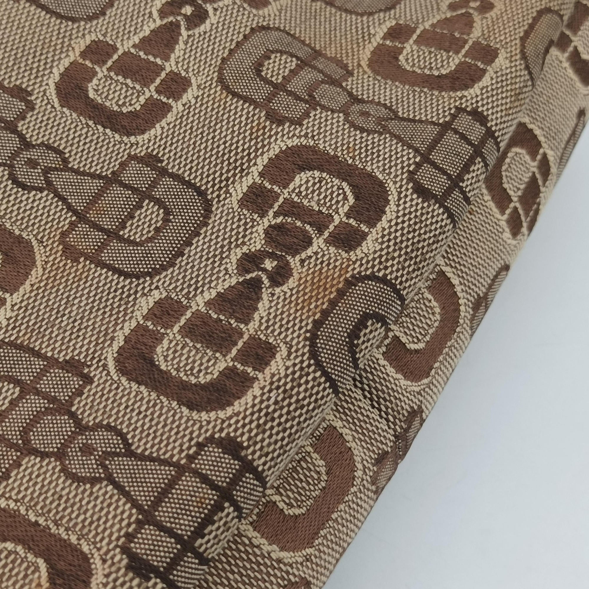 Pre-owned Gucci Horsebit print hobo Brown Canvas×Leather 211524 handbag | stylenewstar
