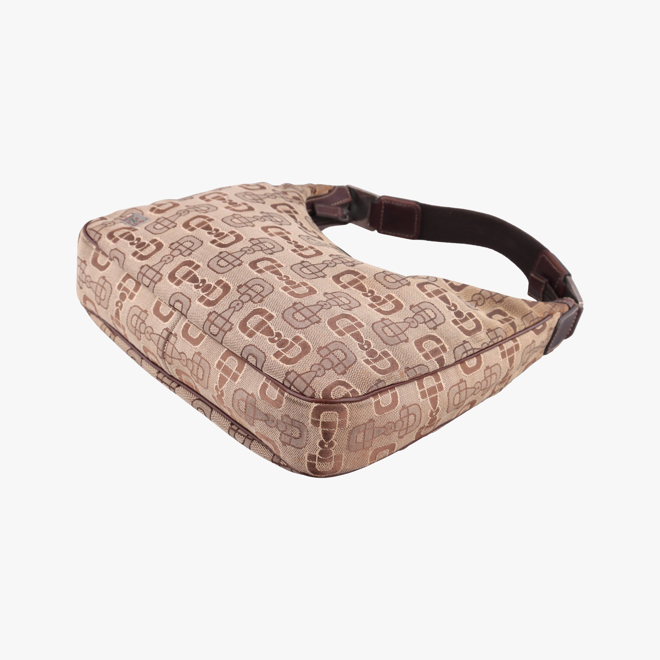 Pre-owned Gucci Horsebit print hobo Brown Canvas×Leather 211524 handbag | stylenewstar