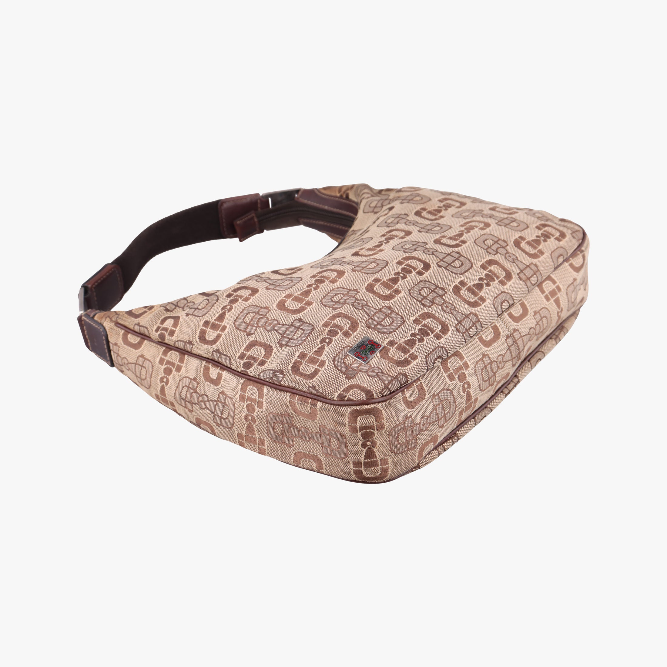 Pre-owned Gucci Horsebit print hobo Brown Canvas×Leather 211524 handbag | stylenewstar