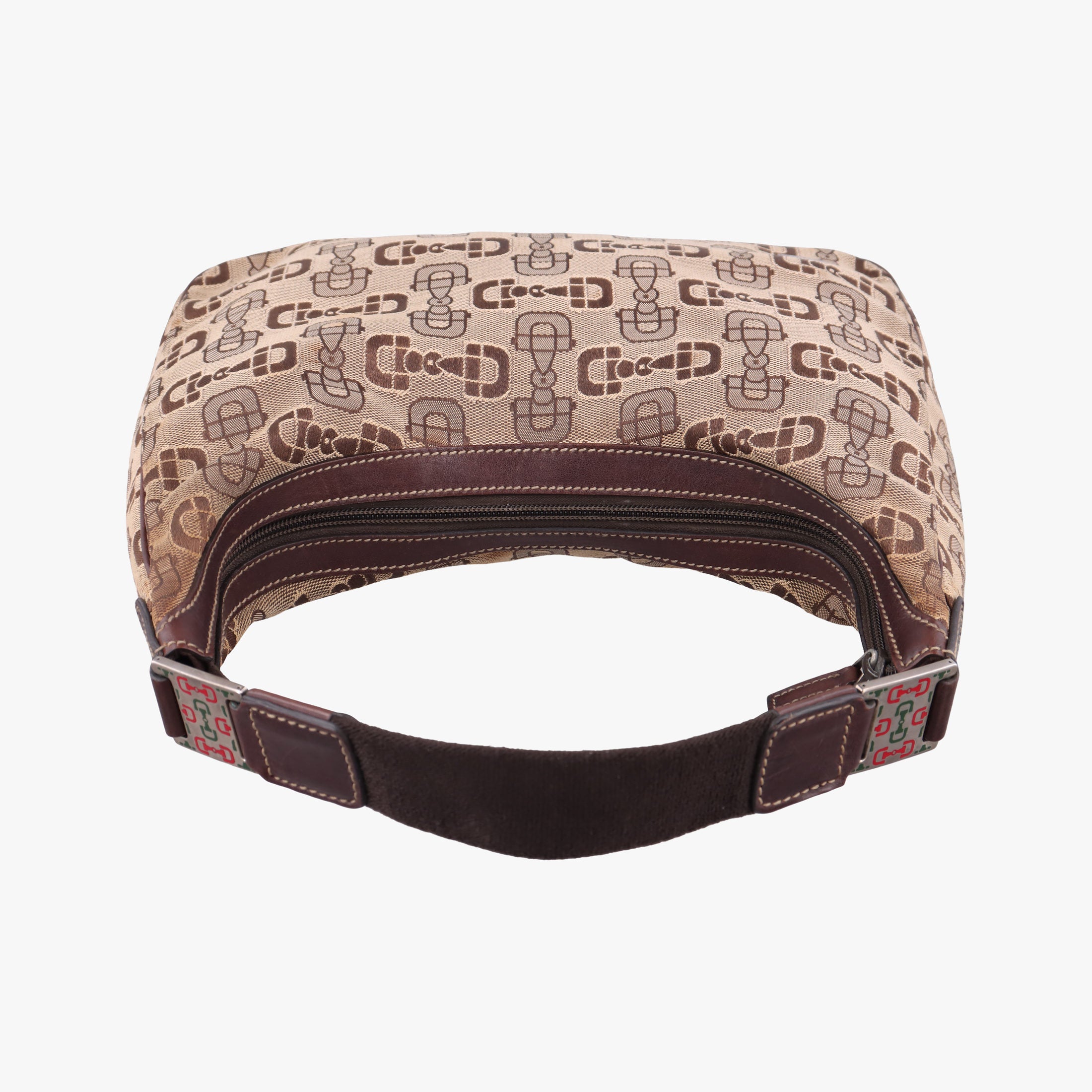 Pre-owned Gucci Horsebit print hobo Brown Canvas×Leather 211524 handbag | stylenewstar
