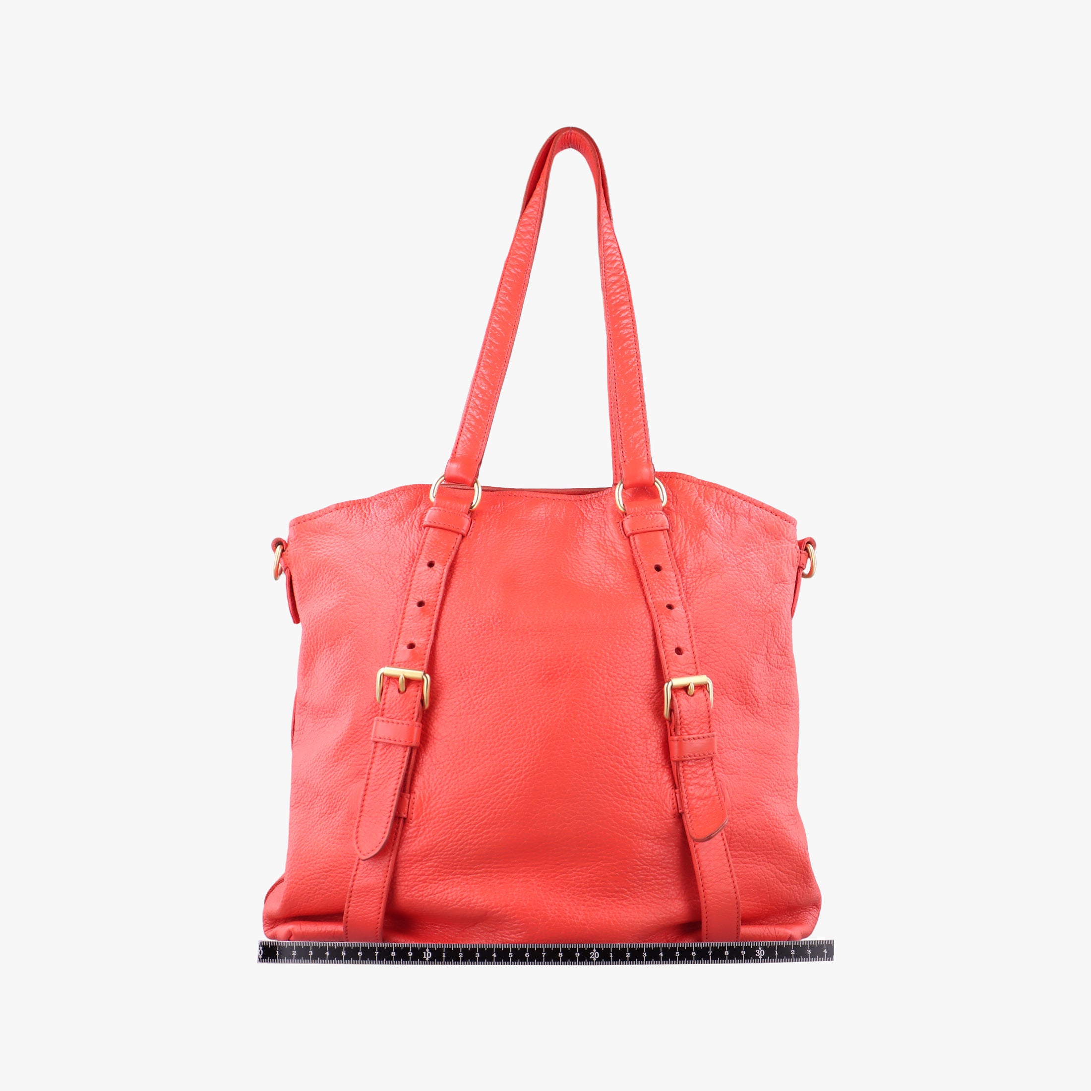 Pre-owned Prada Turquoise New Look Panier Red Leather  shoulderbag | stylenewstar