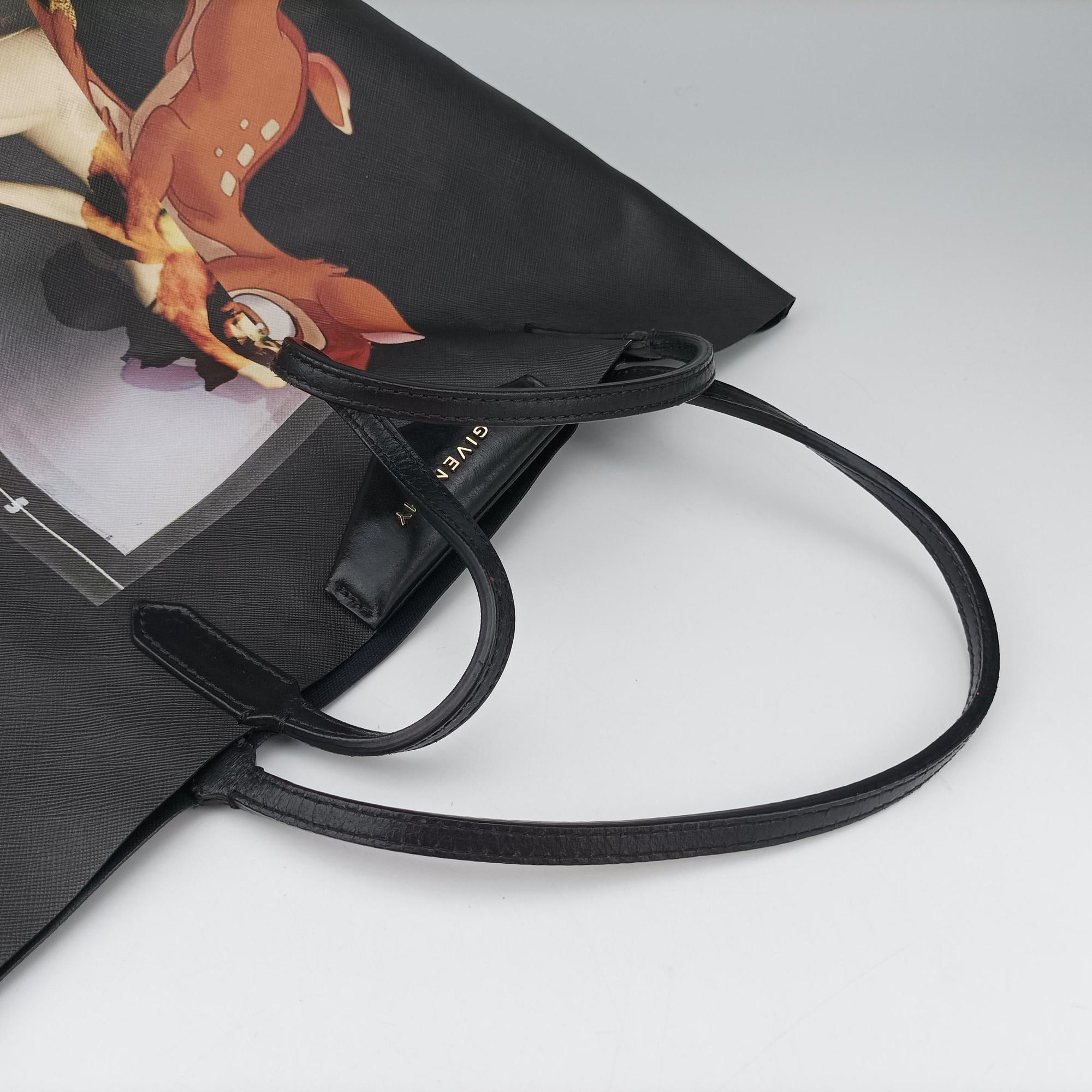 Vintage Givenchy Bambi Print Antigona tote Black Leather  handbag | stylenewstar