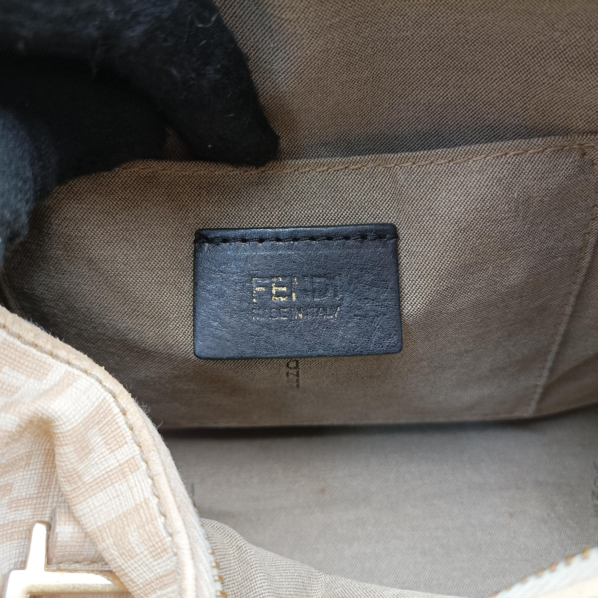 Pre-owned Fendi Zucchino boston Beige PVC coated canvas 8BE068 handbag | stylenewstar