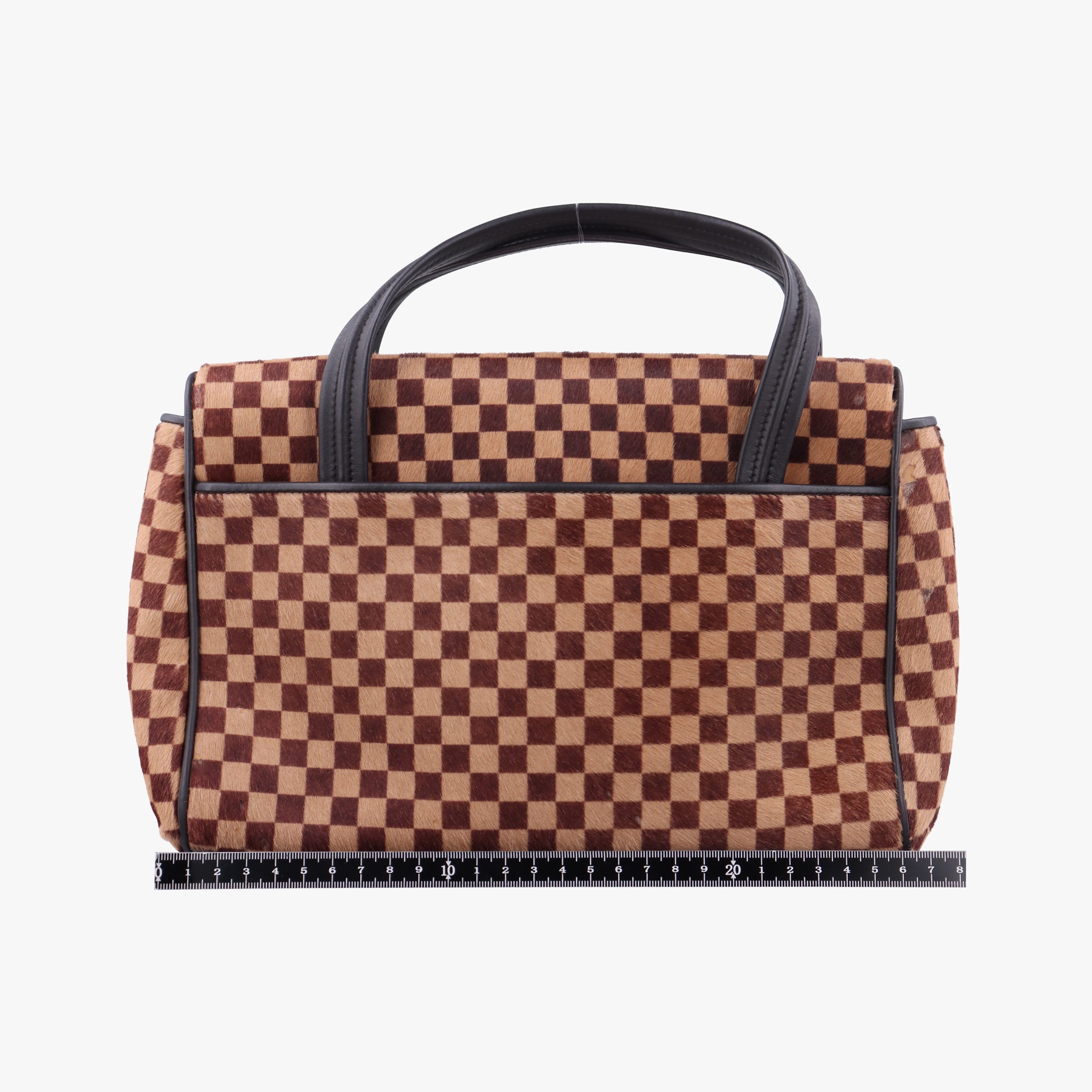 Pre-owned Louis Vuitton Lion Damier Sauvage Brown × Ebene × Checkerboard Pony Hair × Calf Leather M92131 handbag | stylenewstar