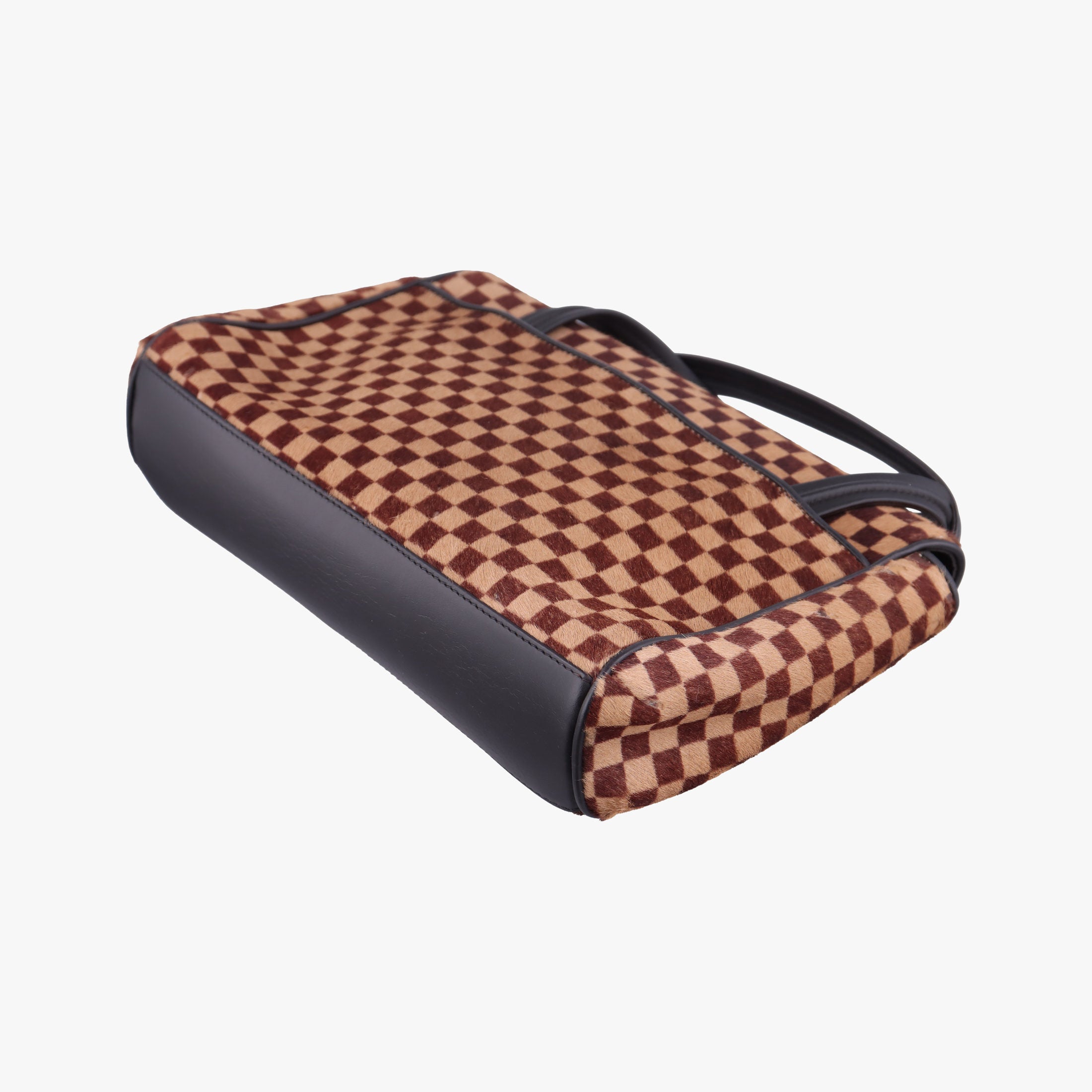 Pre-owned Louis Vuitton Lion Damier Sauvage Brown × Ebene × Checkerboard Pony Hair × Calf Leather M92131 handbag | stylenewstar