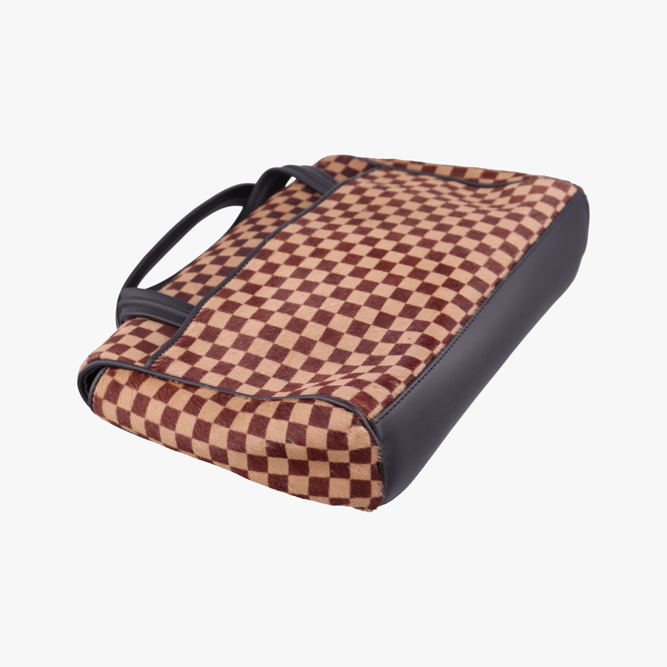Pre-owned Louis Vuitton Lion Damier Sauvage Brown × Ebene × Checkerboard Pony Hair × Calf Leather M92131 handbag | stylenewstar