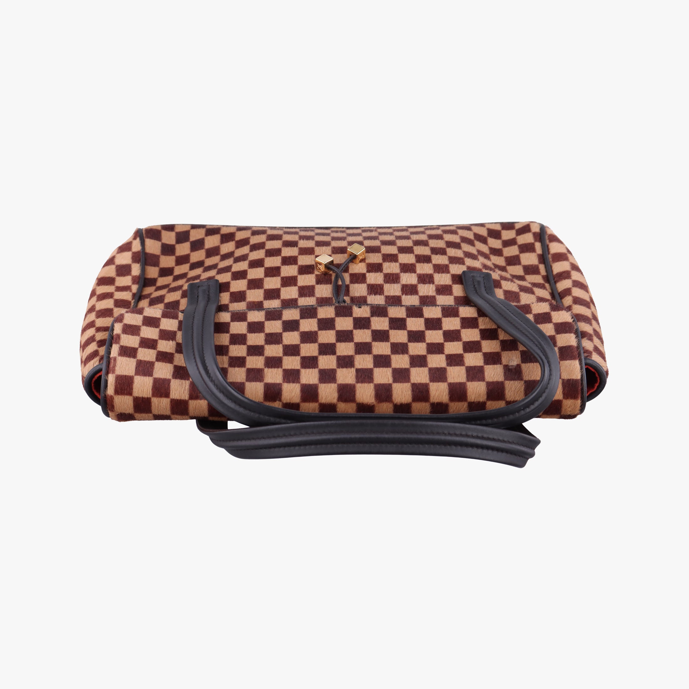 Pre-owned Louis Vuitton Lion Damier Sauvage Brown × Ebene × Checkerboard Pony Hair × Calf Leather M92131 handbag | stylenewstar