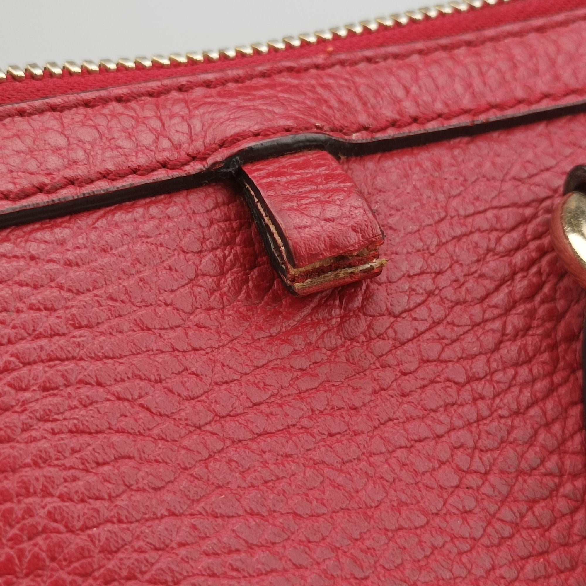 Pre-owned Gucci interlocking G Charmy Red Leather 449659 shoulderbag | stylenewstar