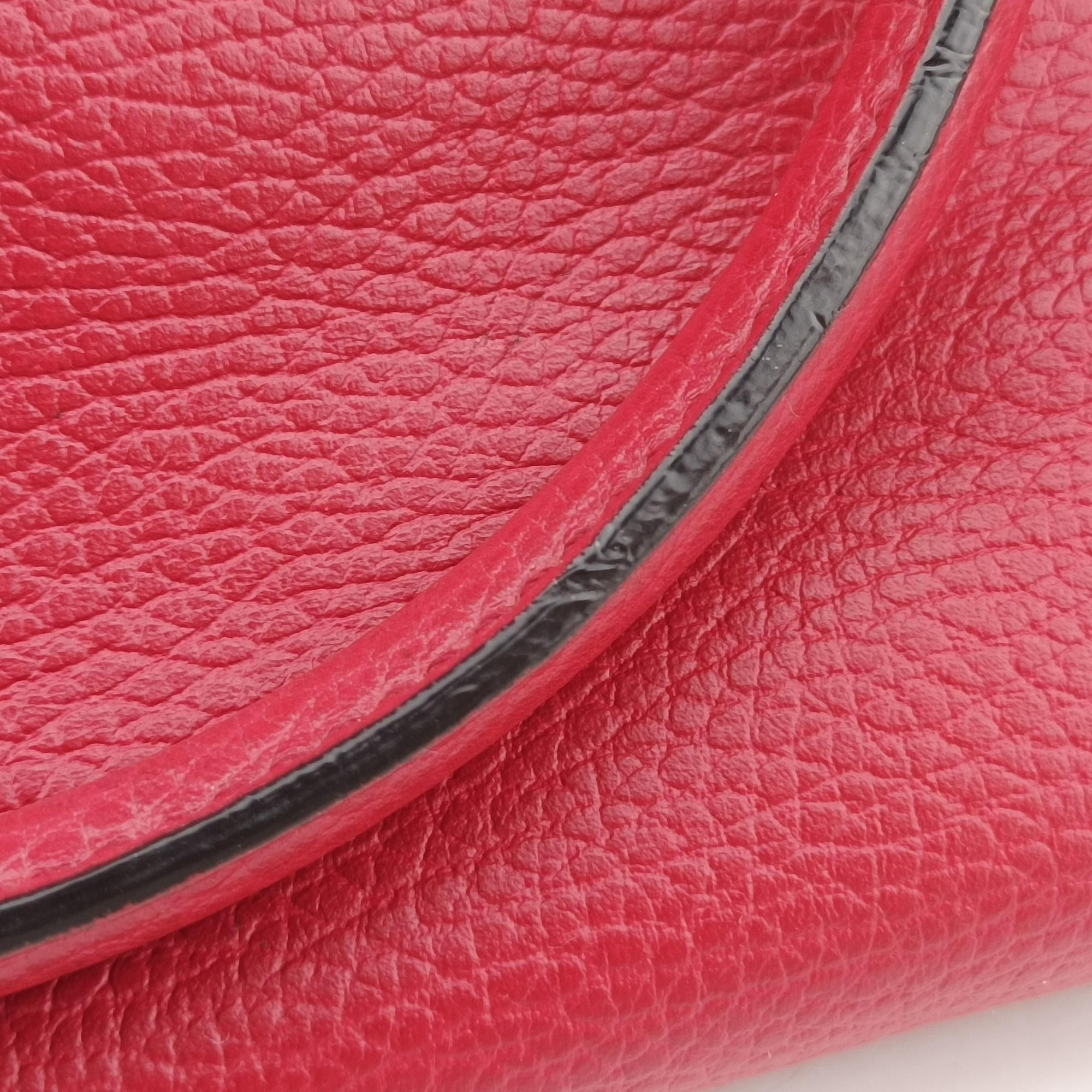 Pre-owned Gucci interlocking G Charmy Red Leather 449659 shoulderbag | stylenewstar