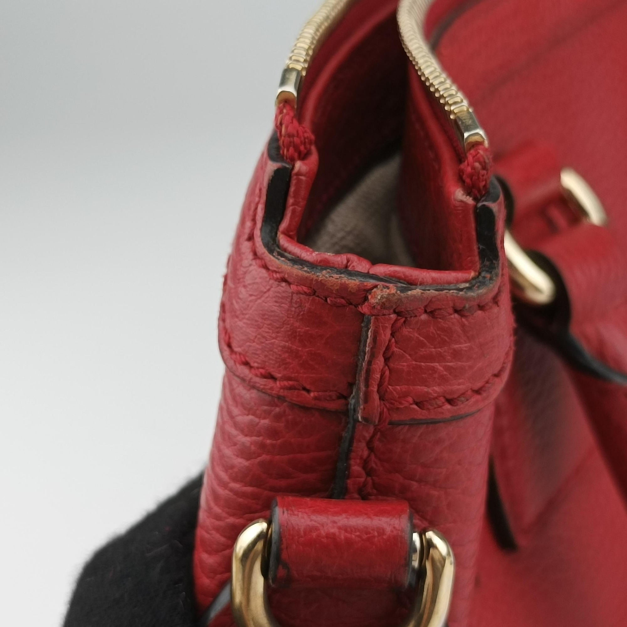 Pre-owned Gucci interlocking G Charmy Red Leather 449659 shoulderbag | stylenewstar