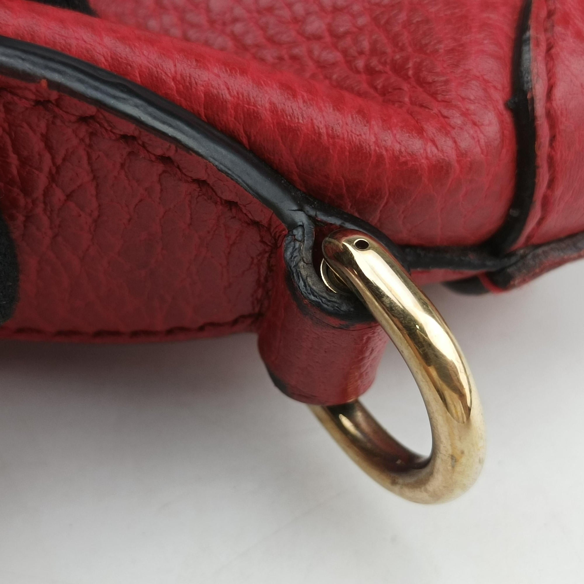 Pre-owned Gucci interlocking G Charmy Red Leather 449659 shoulderbag | stylenewstar