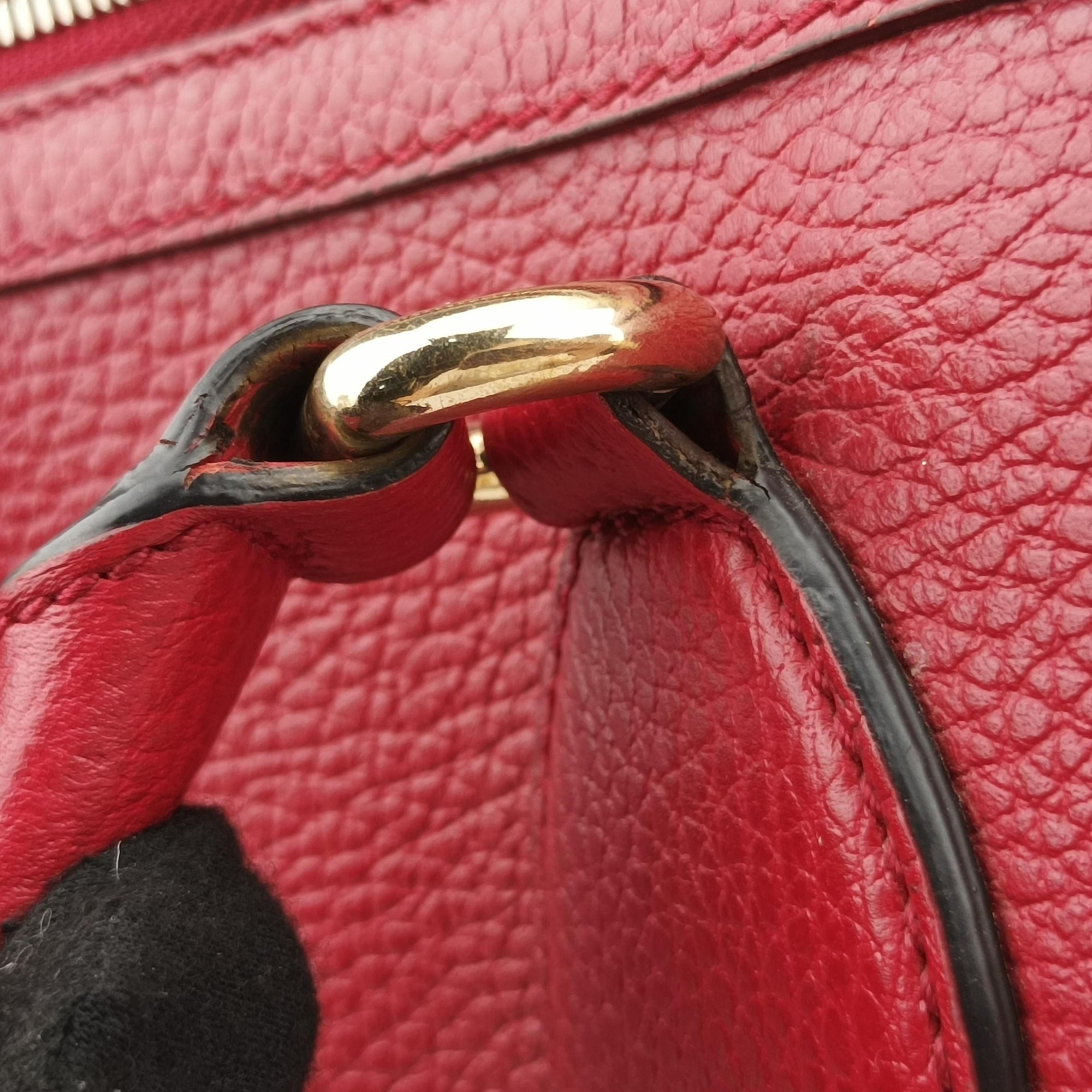 Pre-owned Gucci interlocking G Charmy Red Leather 449659 shoulderbag | stylenewstar