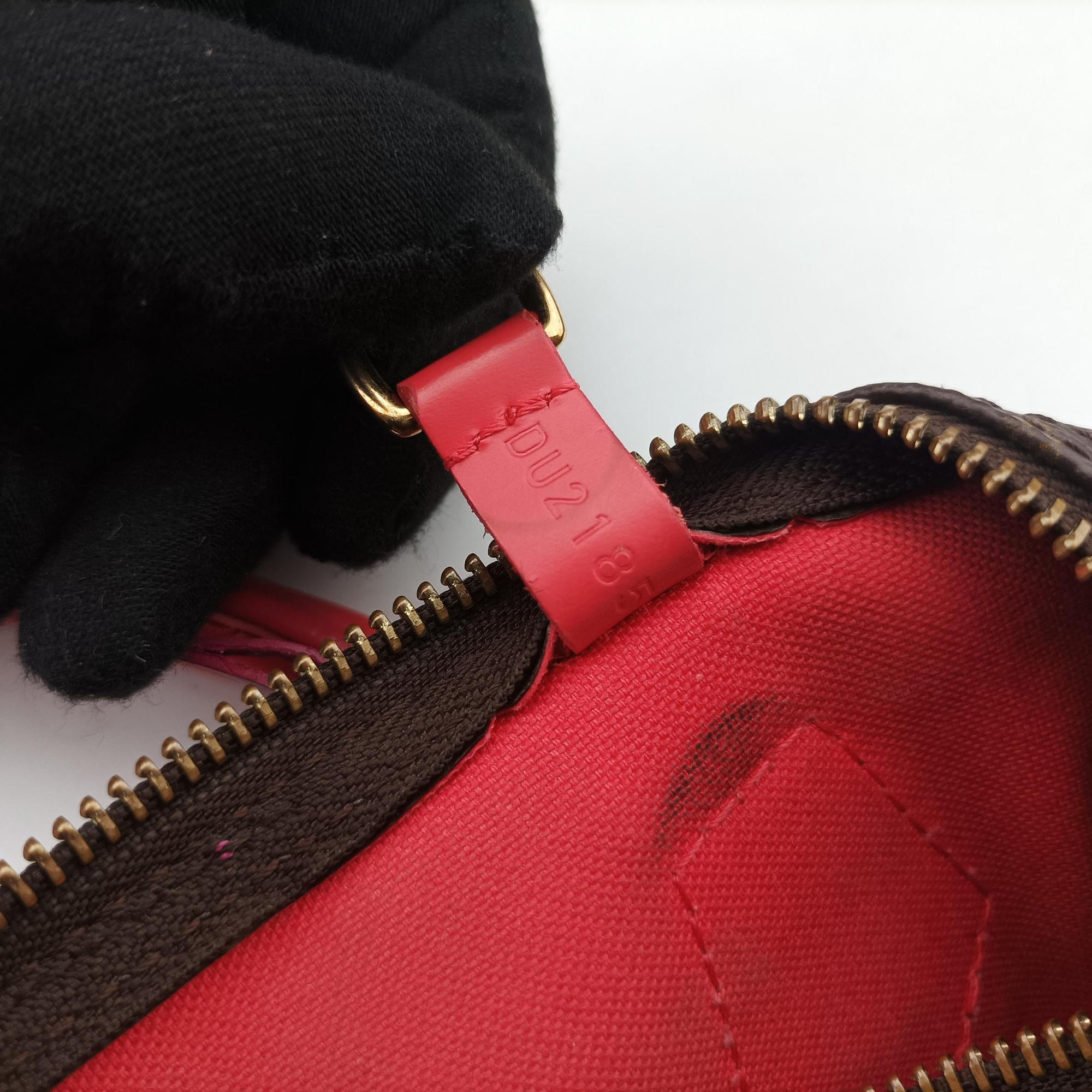 Pre-owned Louis Vuitton SPEEDY30 brown×Flamingo Monogram Totem M41665 handbag | stylenewstar