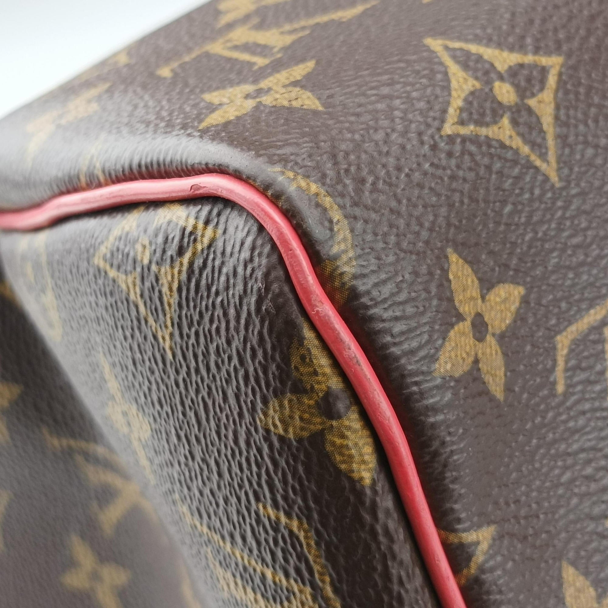 Pre-owned Louis Vuitton SPEEDY30 brown×Flamingo Monogram Totem M41665 handbag | stylenewstar
