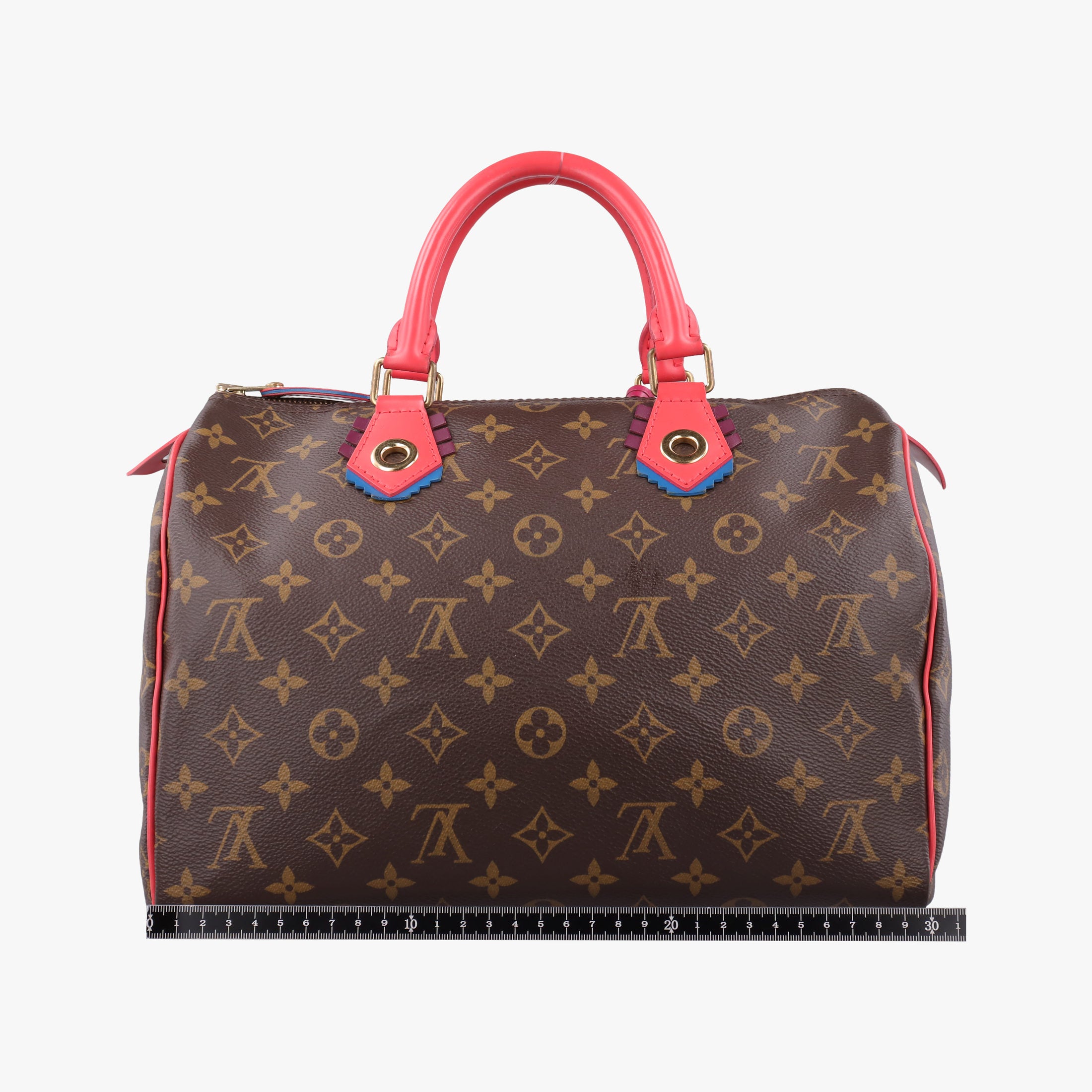 Pre-owned Louis Vuitton SPEEDY30 brown×Flamingo Monogram Totem M41665 handbag | stylenewstar