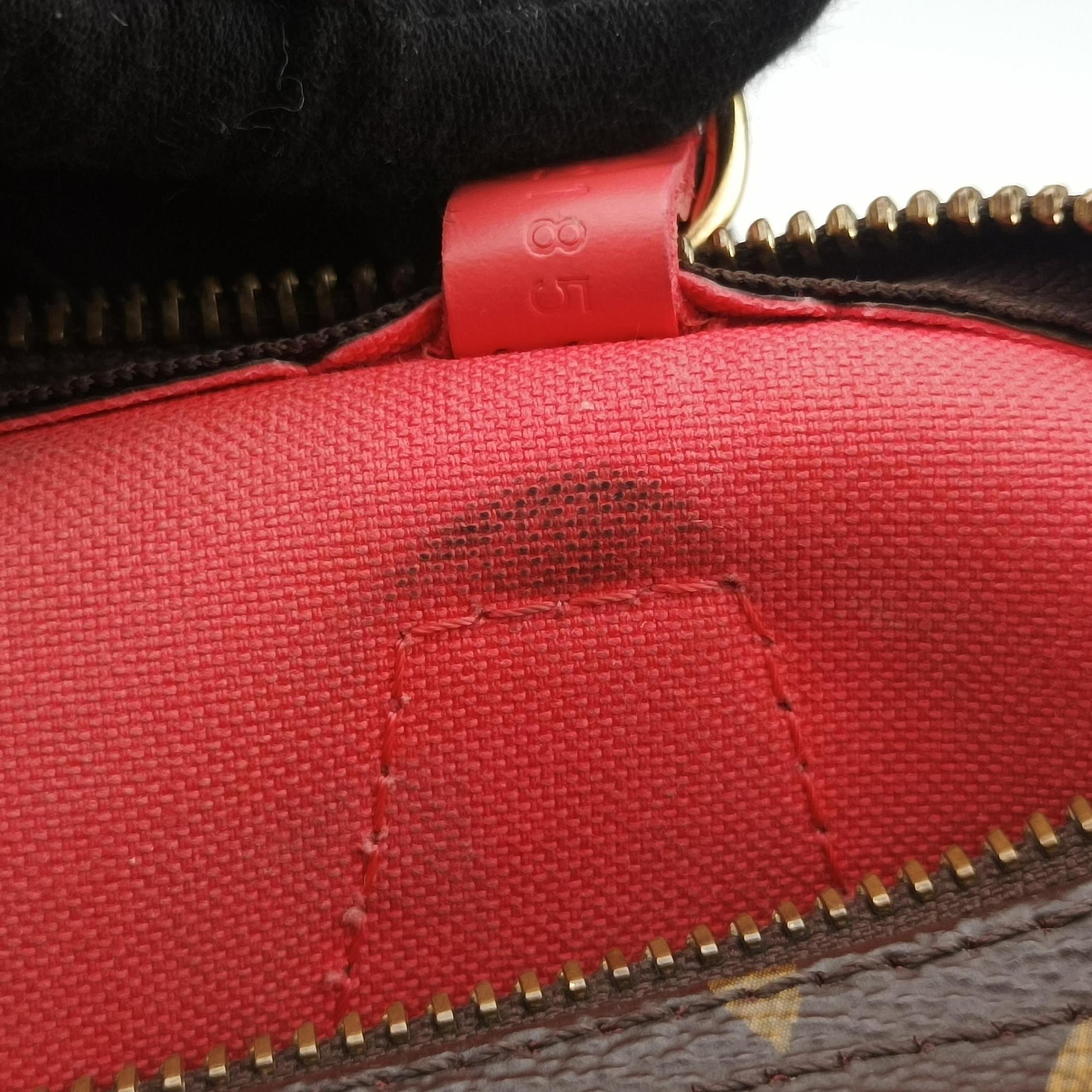 Pre-owned Louis Vuitton SPEEDY30 brown×Flamingo Monogram Totem M41665 handbag | stylenewstar