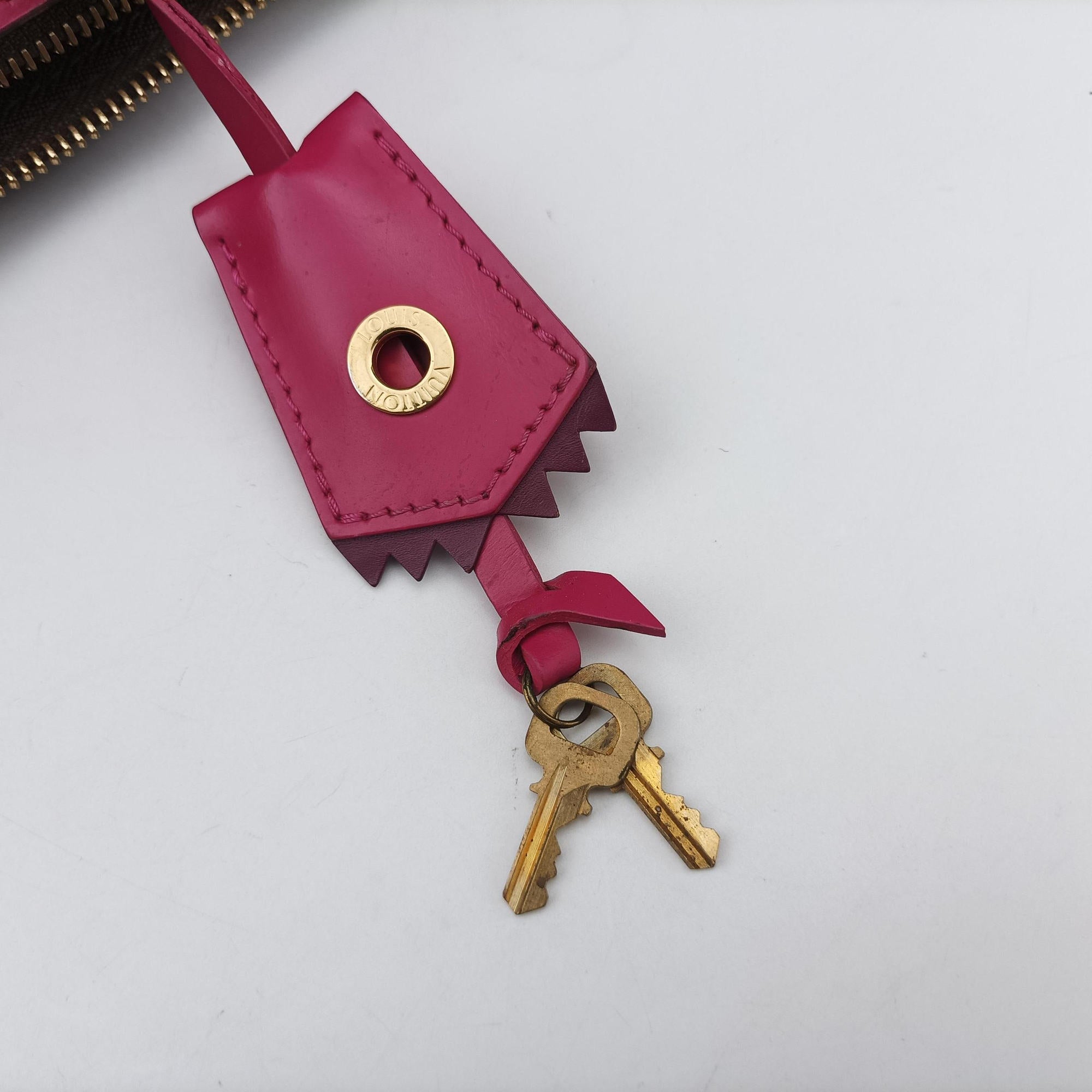 Pre-owned Louis Vuitton SPEEDY30 brown×Flamingo Monogram Totem M41665 handbag | stylenewstar