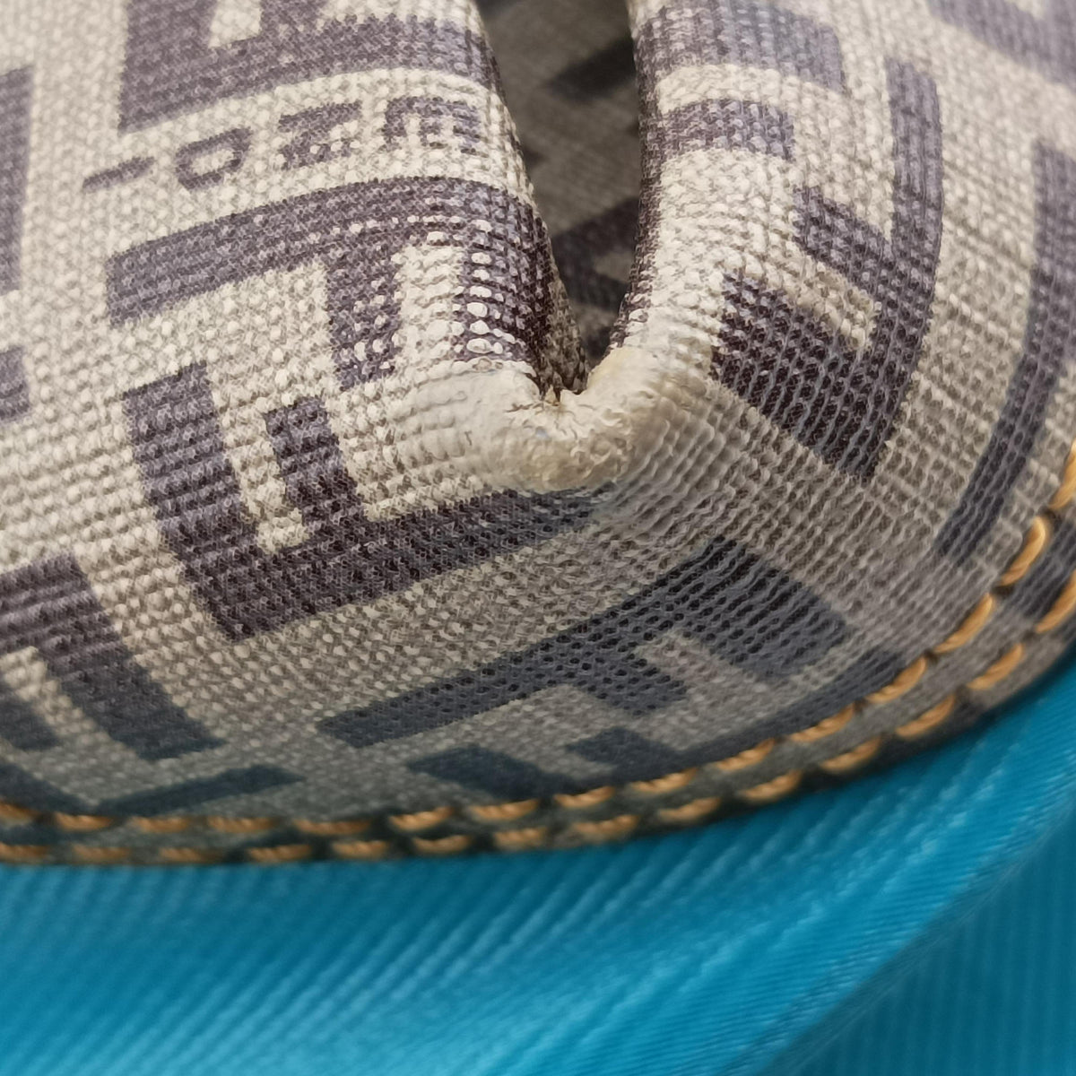 Secondhand Fendi Zucca Zucchino Mixed Brown×Blue PVC coated canvas 8BL096 handbag | stylenewstar
