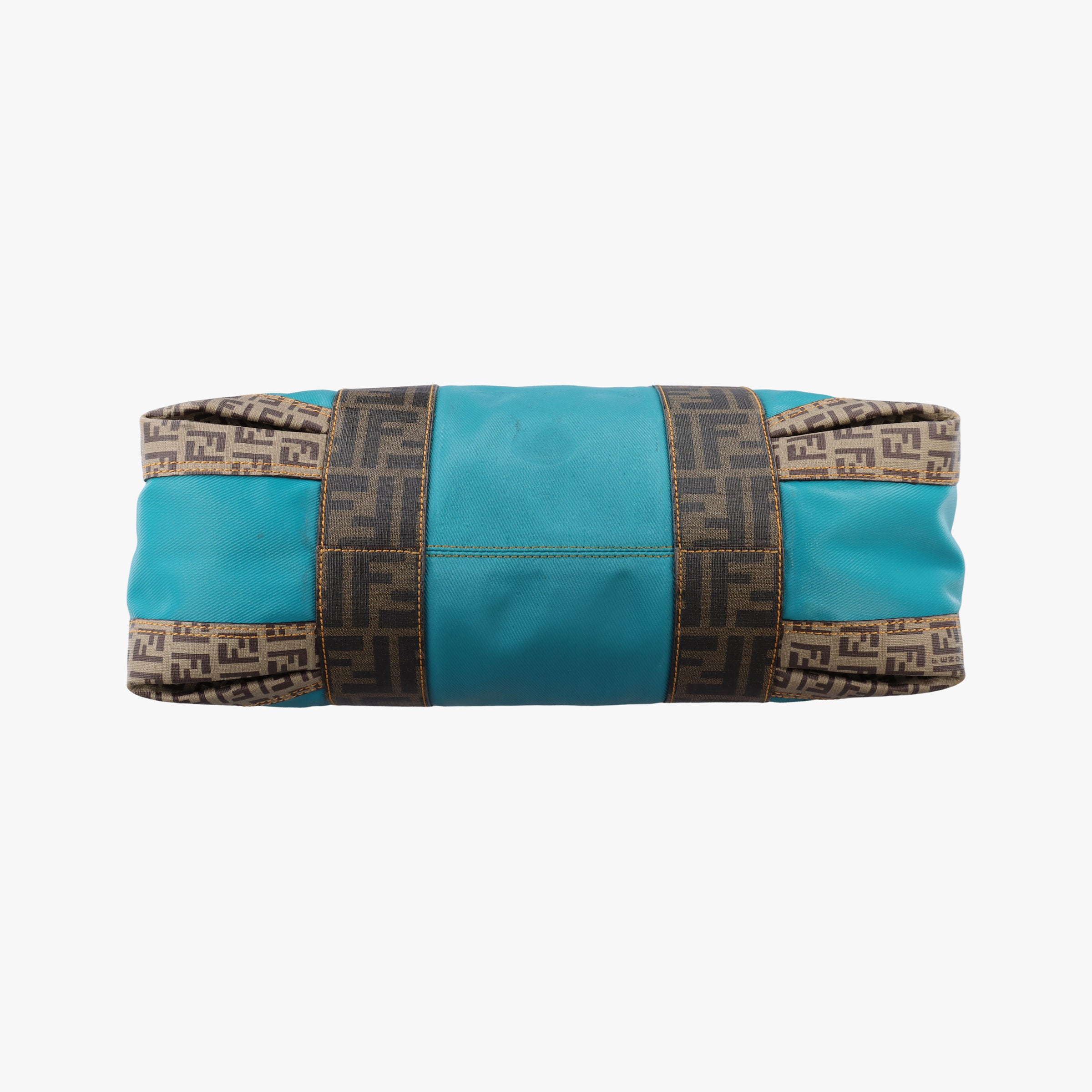 Secondhand Fendi Zucca Zucchino Mixed Brown×Blue PVC coated canvas 8BL096 handbag | stylenewstar