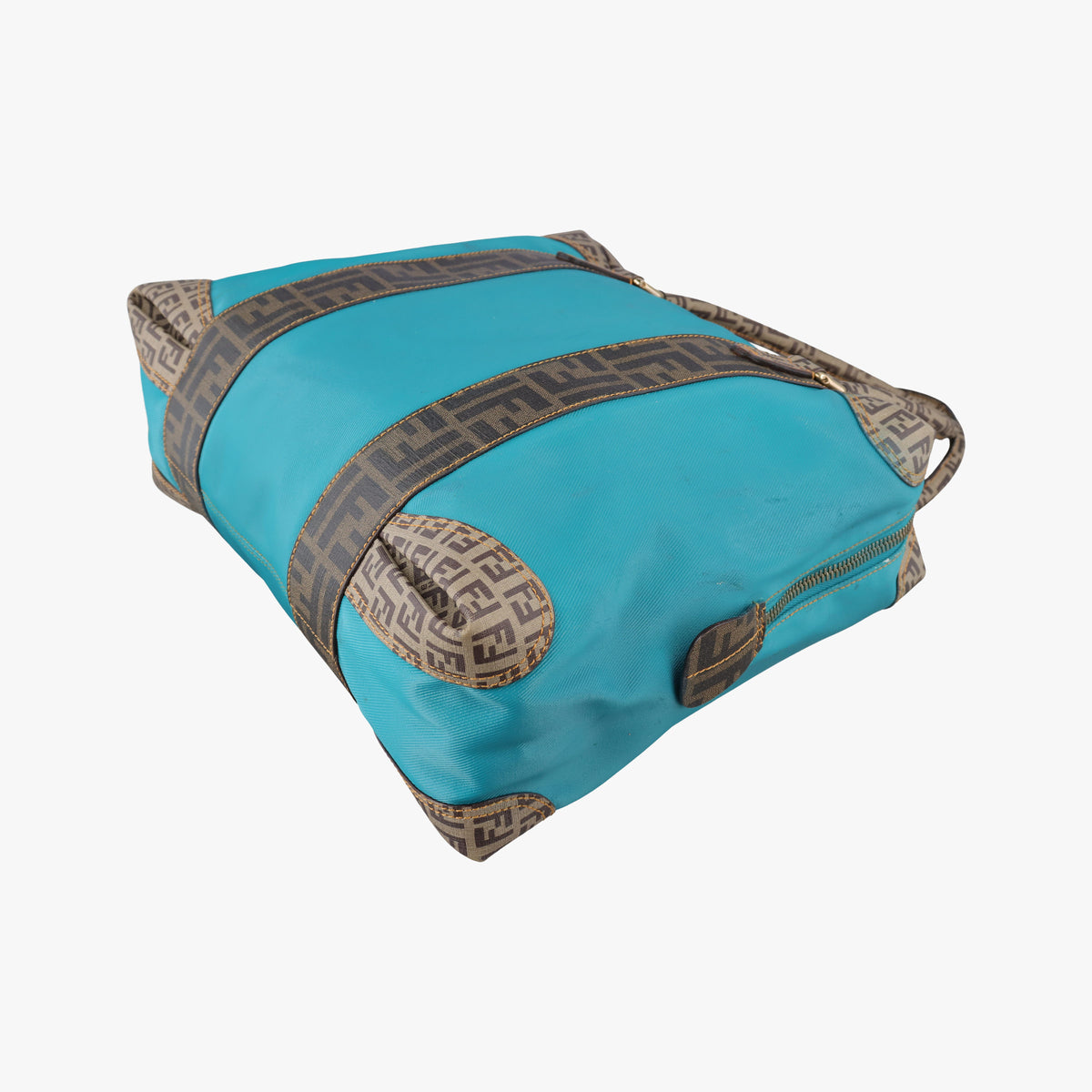 Secondhand Fendi Zucca Zucchino Mixed Brown×Blue PVC coated canvas 8BL096 handbag | stylenewstar