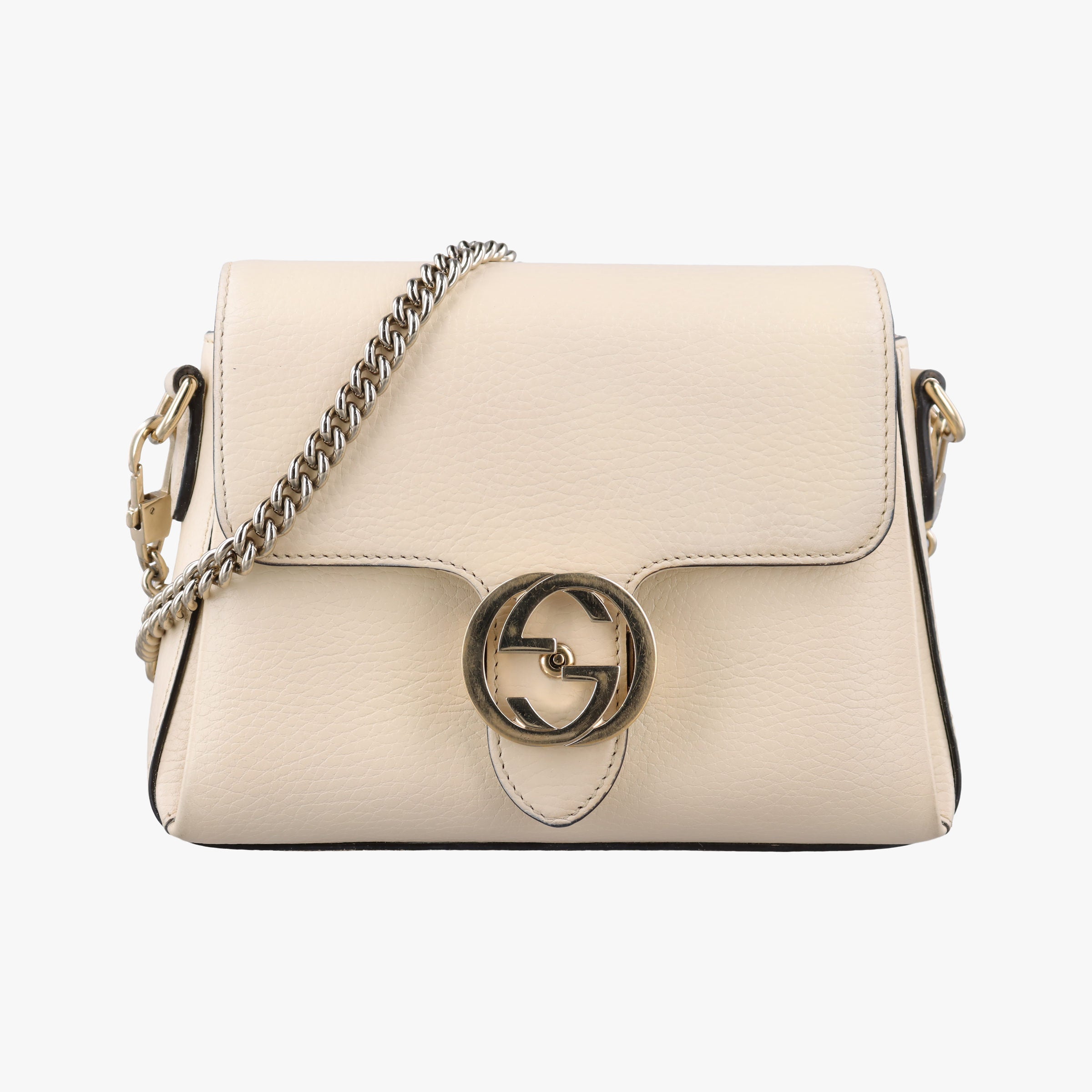 Pre-owned Gucci Interlocking G White Leather 607720 shoulderbag | stylenewstar