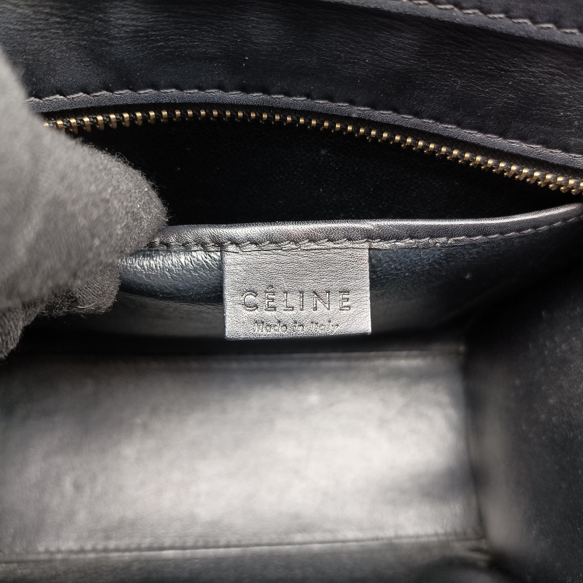 Vintage Celine Luggage Mini Shopper Beige×black×blue Suede × leather  shoulderbag | stylenewstar