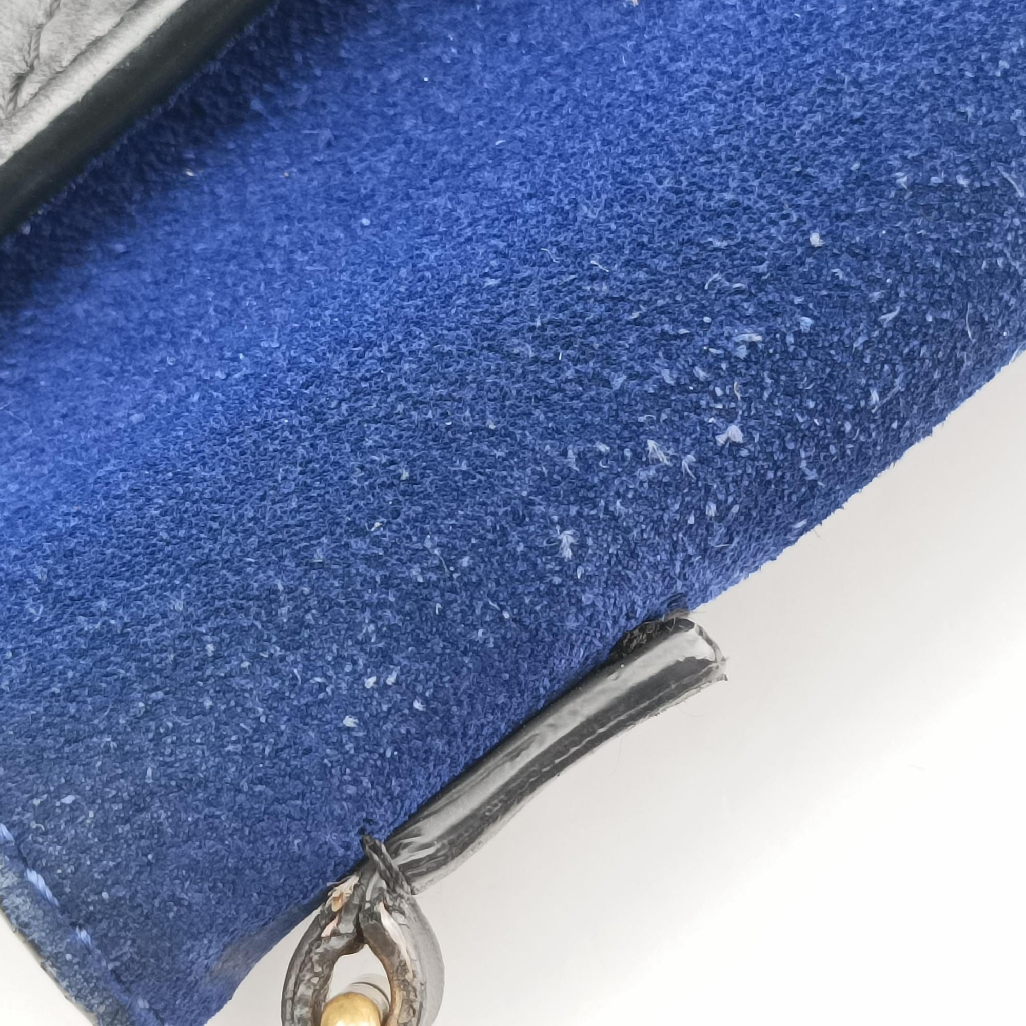 Vintage Celine Luggage Mini Shopper Beige×black×blue Suede × leather  shoulderbag | stylenewstar