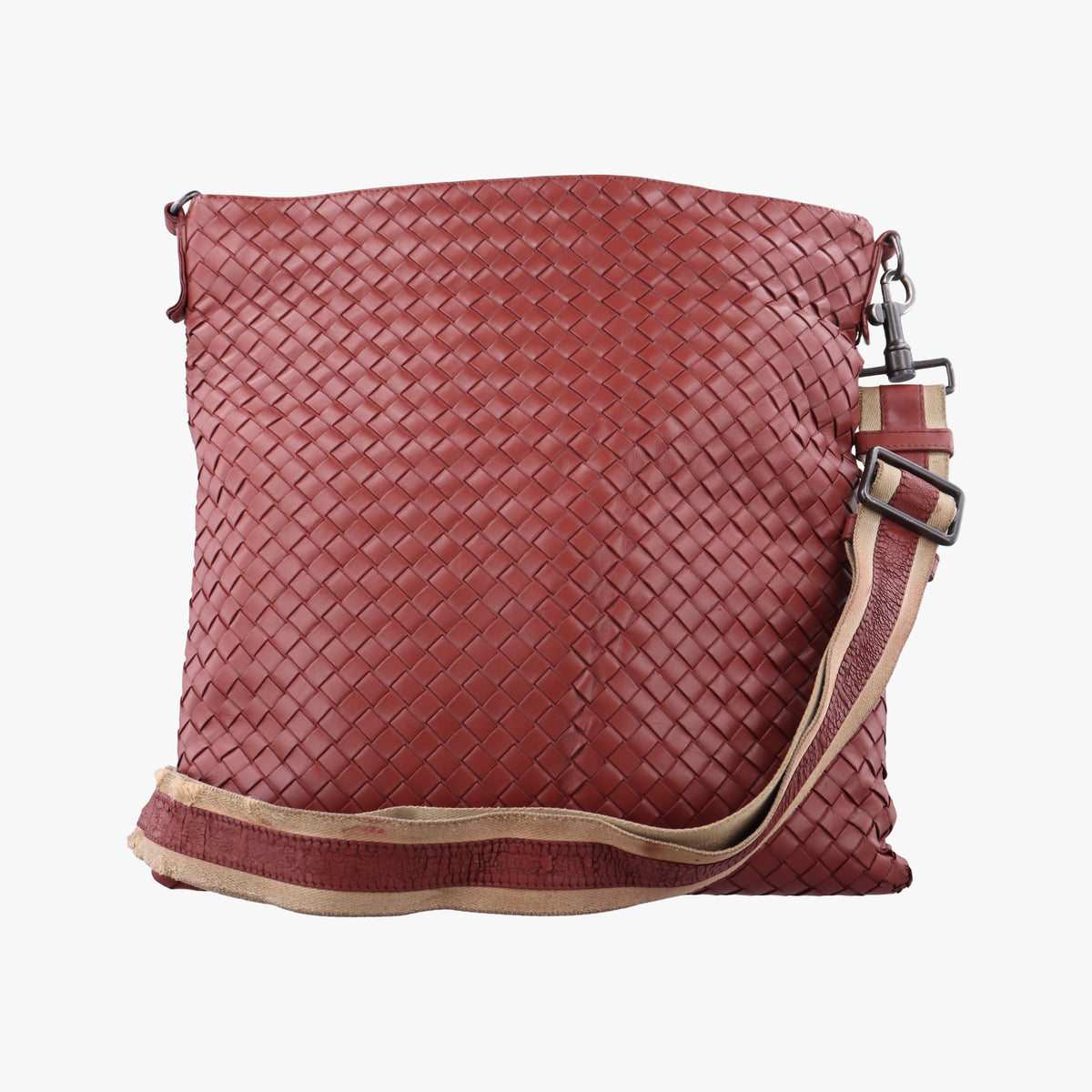 Pre-owned Bottega Veneta Intrecciato Red lambskin  shoulderbag | stylenewstar