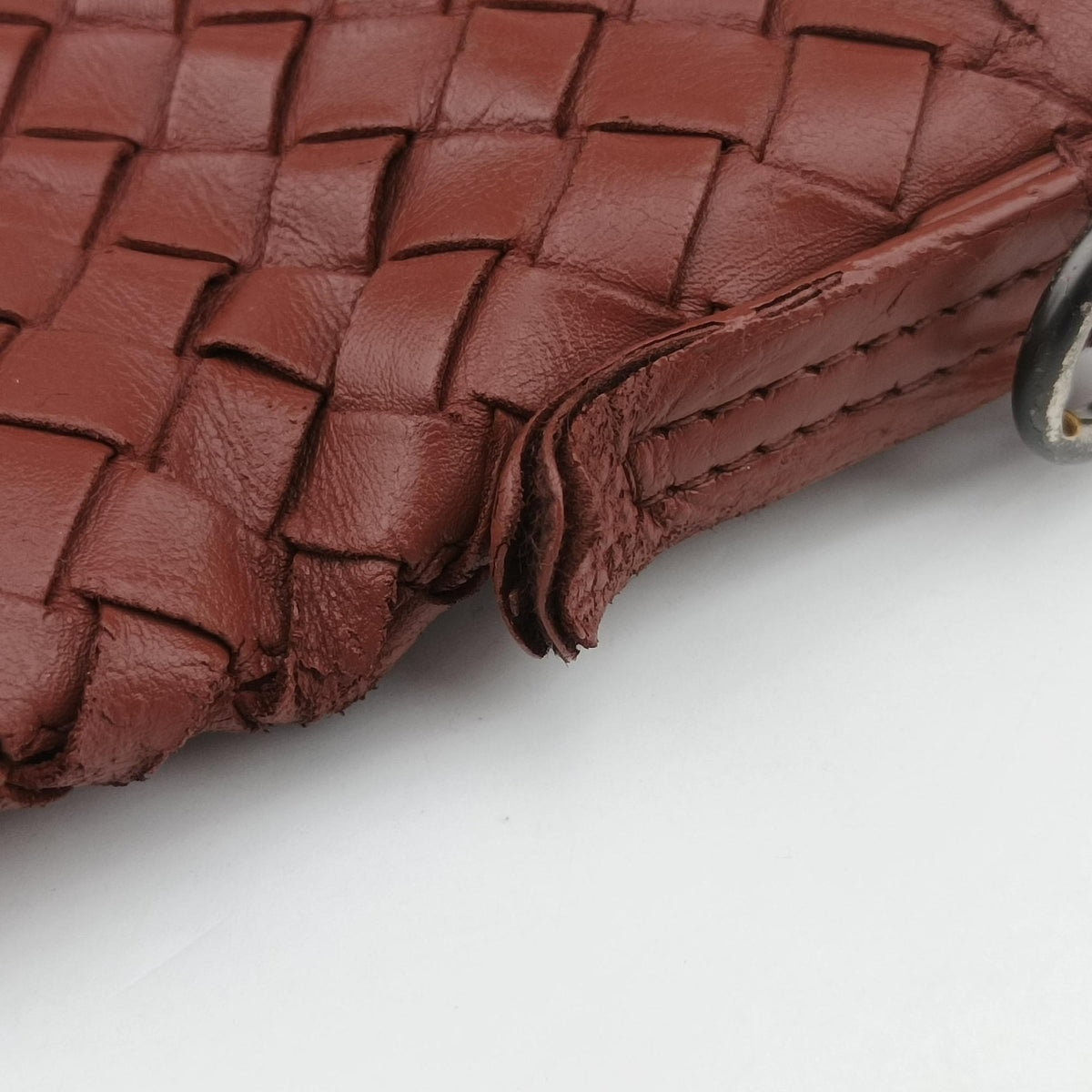 Pre-owned Bottega Veneta Intrecciato Red lambskin  shoulderbag | stylenewstar