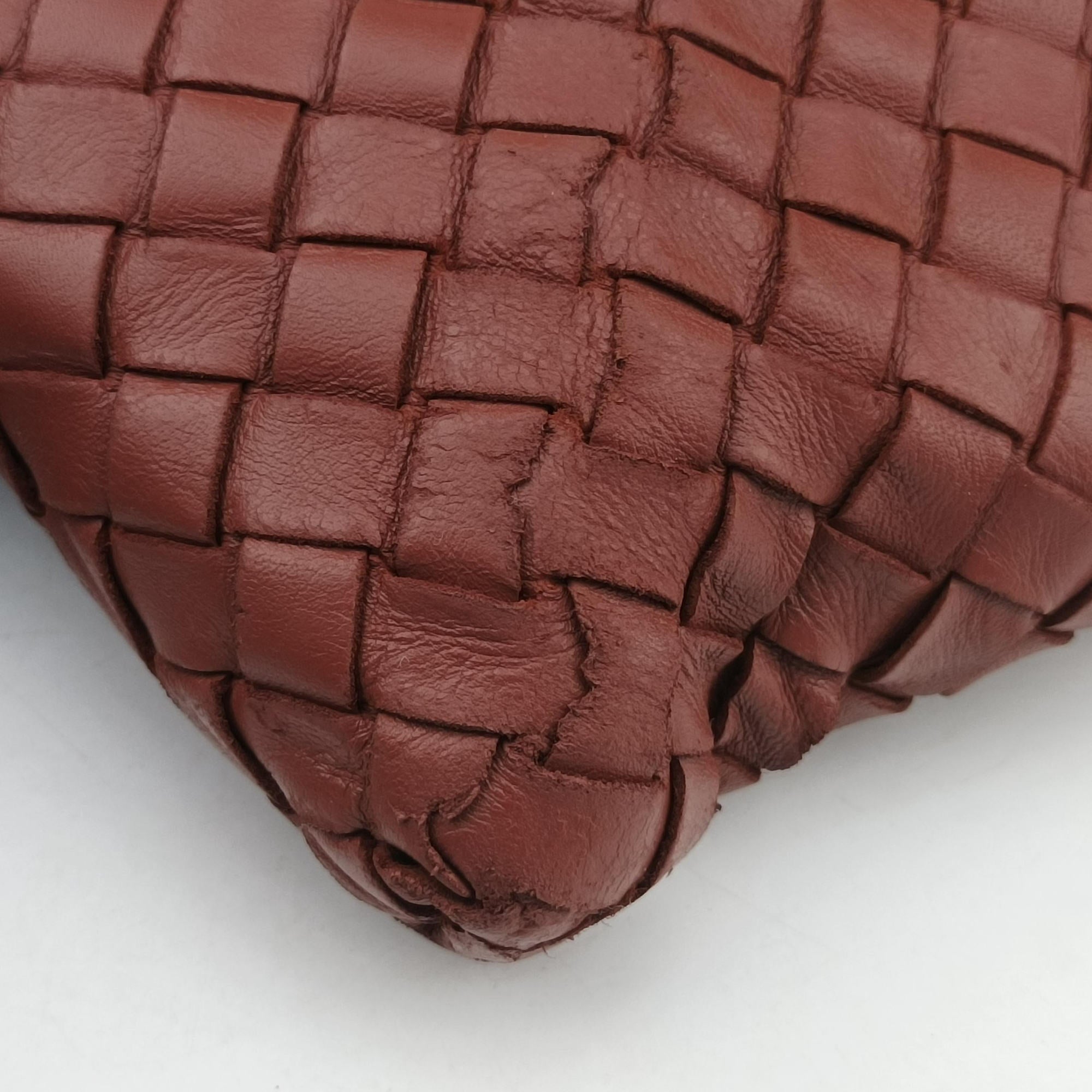 Pre-owned Bottega Veneta Intrecciato Red lambskin  shoulderbag | stylenewstar