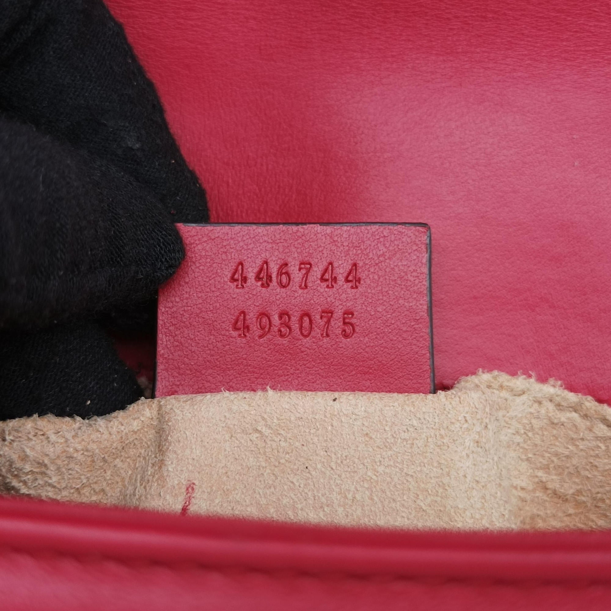 Secondhand Gucci GG Marmont Red Leather 446744 shoulderbag | stylenewstar