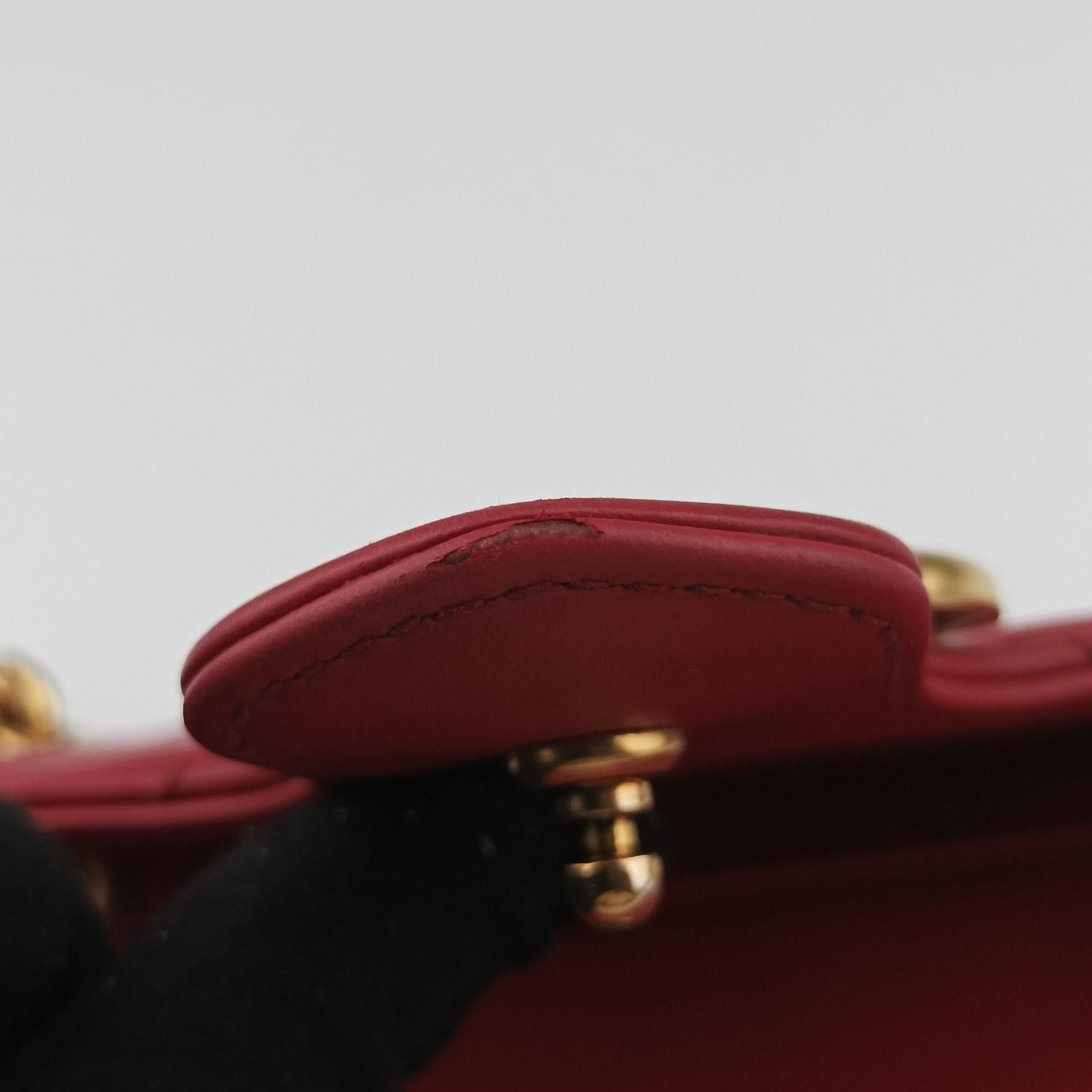 Secondhand Gucci GG Marmont Red Leather 446744 shoulderbag | stylenewstar
