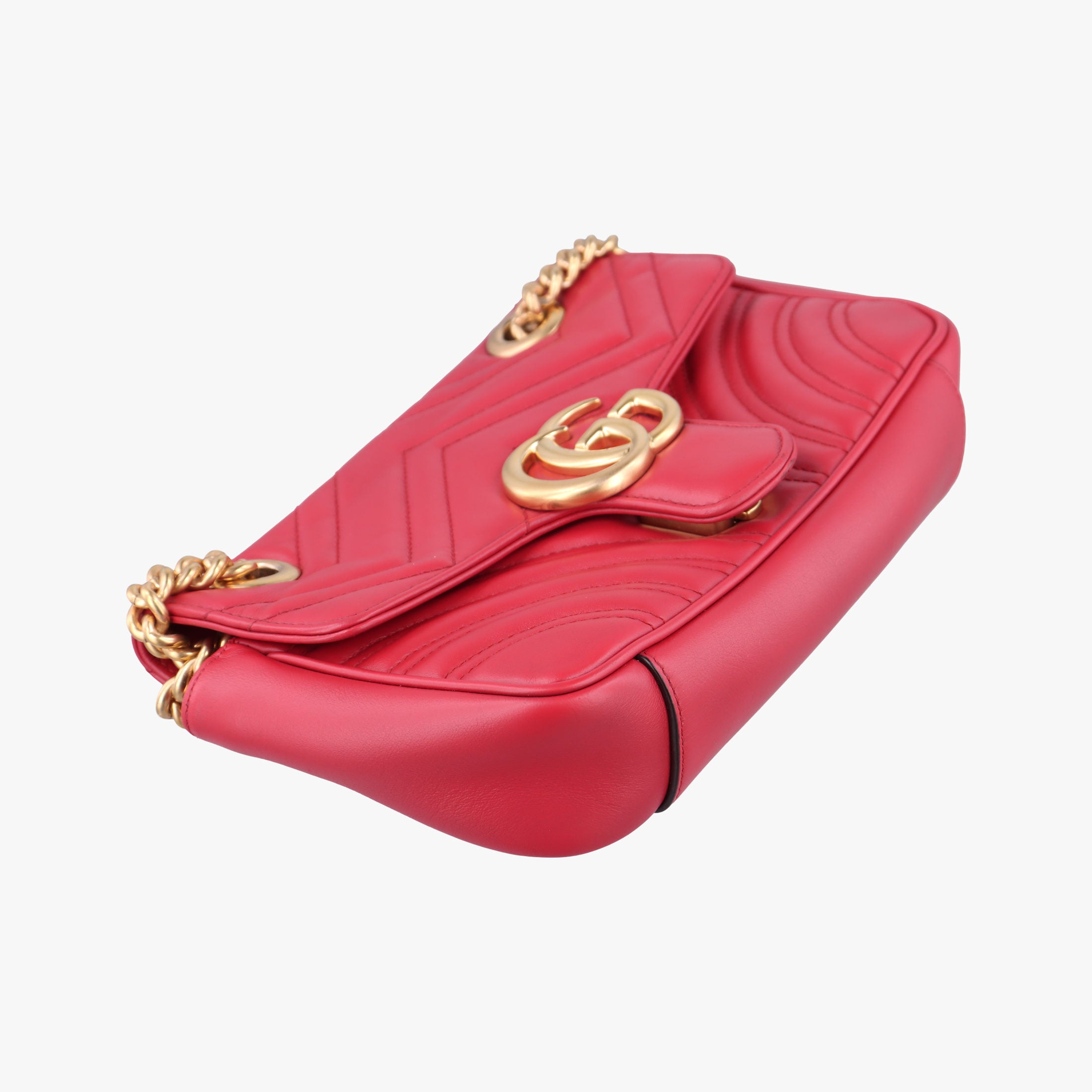 Secondhand Gucci GG Marmont Red Leather 446744 shoulderbag | stylenewstar