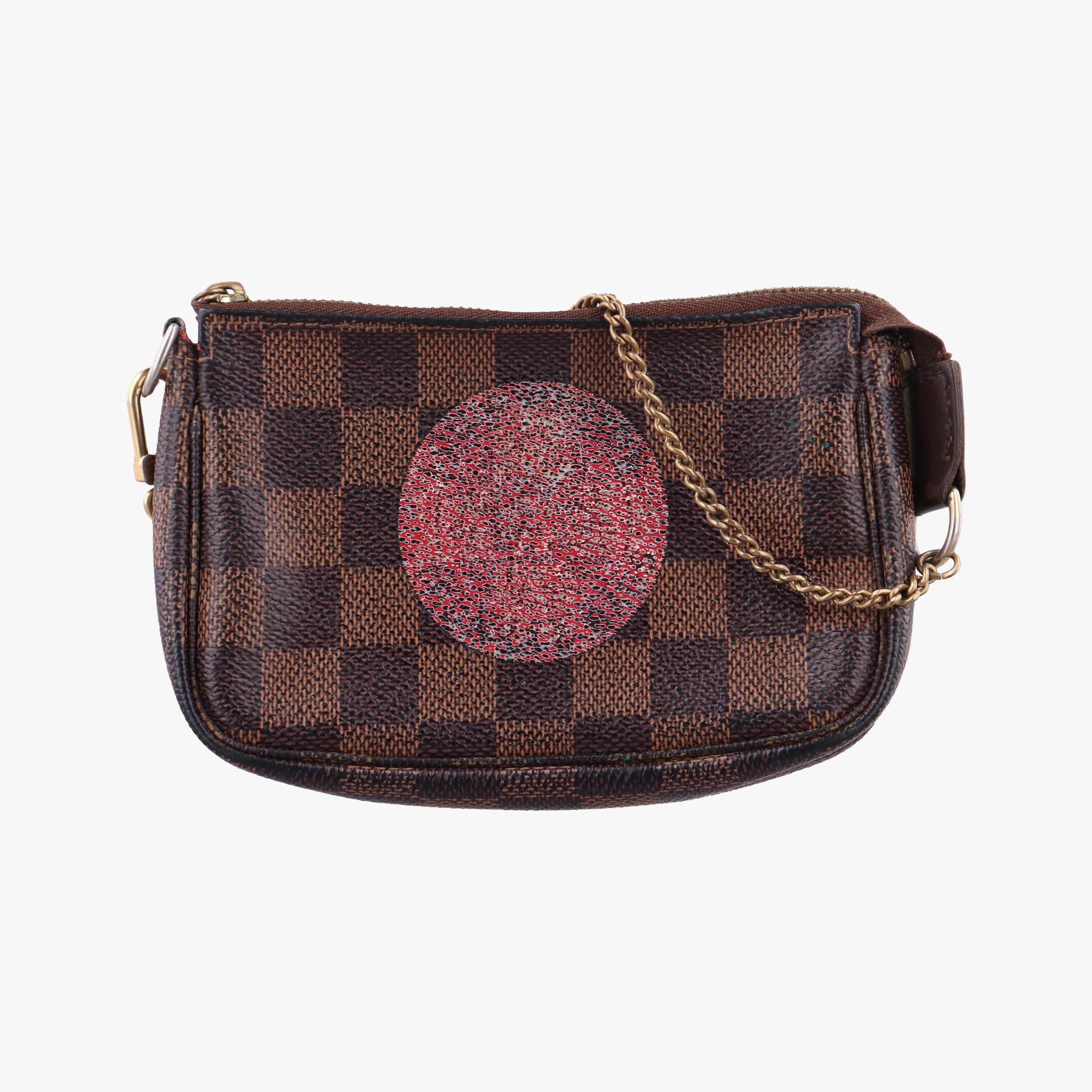 Secondhand Louis Vuitton T&B Mini Pochette Accessoires EBENE×multi Damier Canvas N58011 handbag | stylenewstar