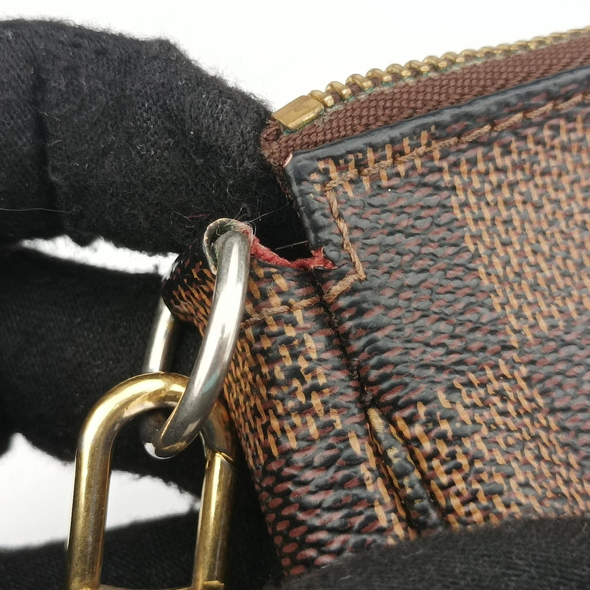 Secondhand Louis Vuitton T&B Mini Pochette Accessoires EBENE×multi Damier Canvas N58011 handbag | stylenewstar