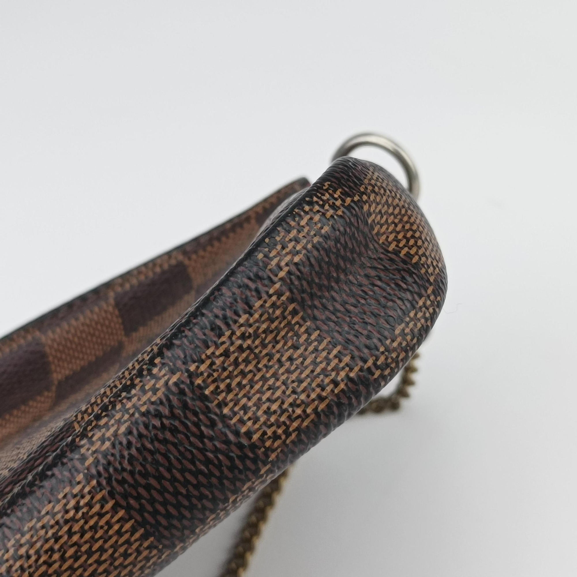 Secondhand Louis Vuitton T&B Mini Pochette Accessoires EBENE×multi Damier Canvas N58011 handbag | stylenewstar