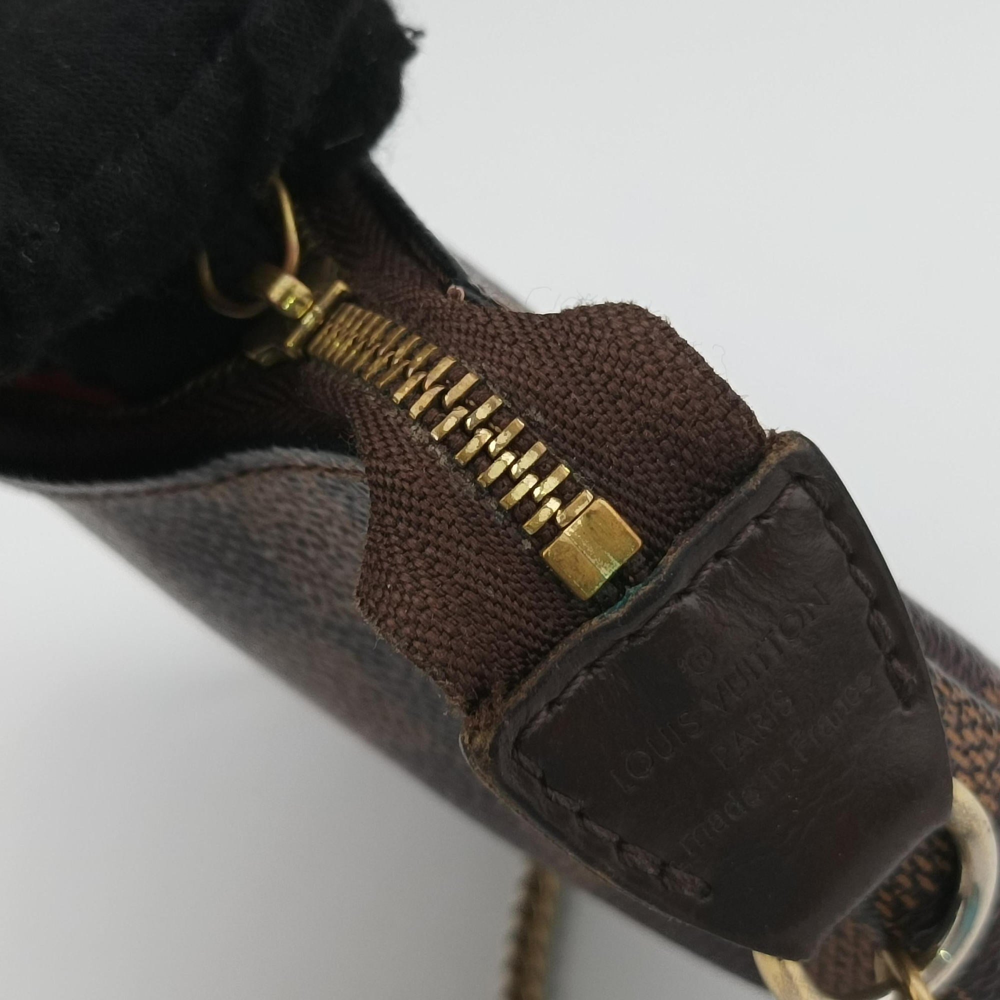 Secondhand Louis Vuitton T&B Mini Pochette Accessoires EBENE×multi Damier Canvas N58011 handbag | stylenewstar