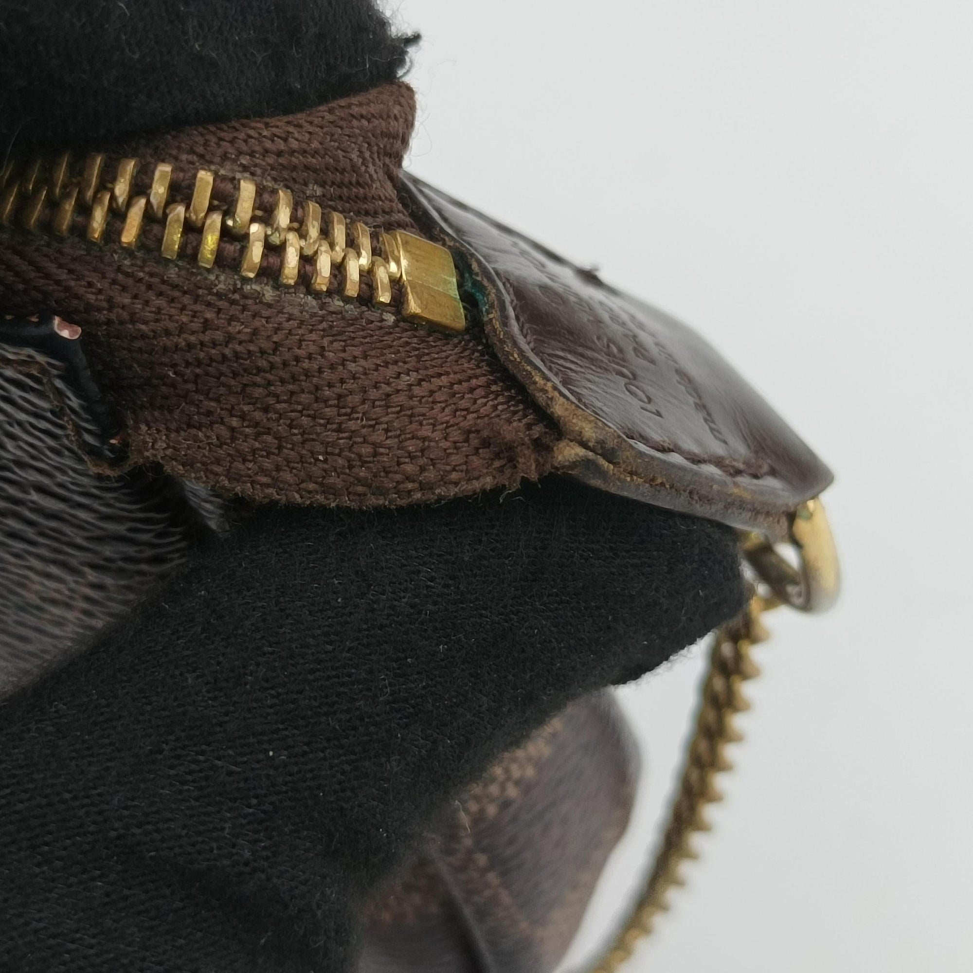 Secondhand Louis Vuitton T&B Mini Pochette Accessoires EBENE×multi Damier Canvas N58011 handbag | stylenewstar