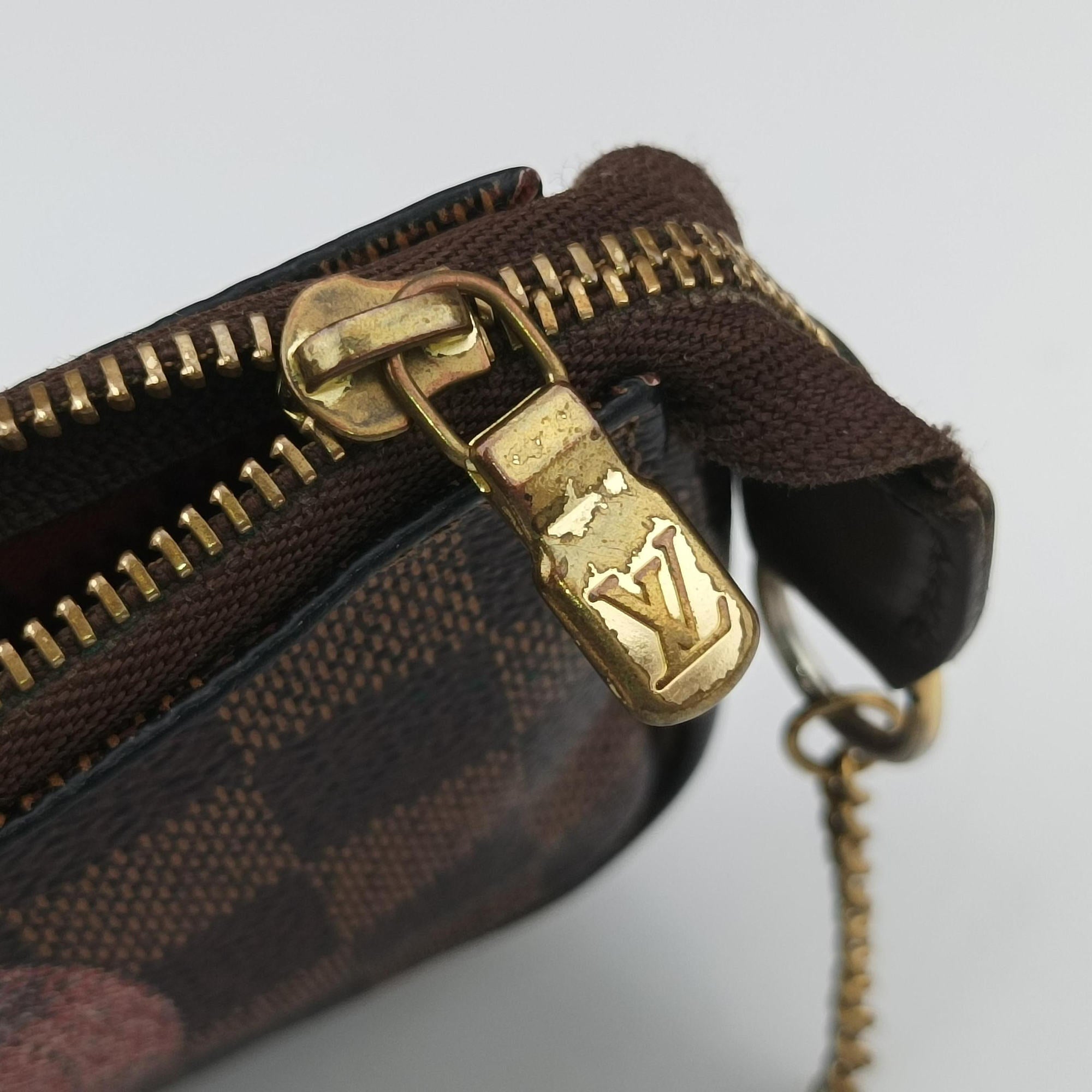 Secondhand Louis Vuitton T&B Mini Pochette Accessoires EBENE×multi Damier Canvas N58011 handbag | stylenewstar