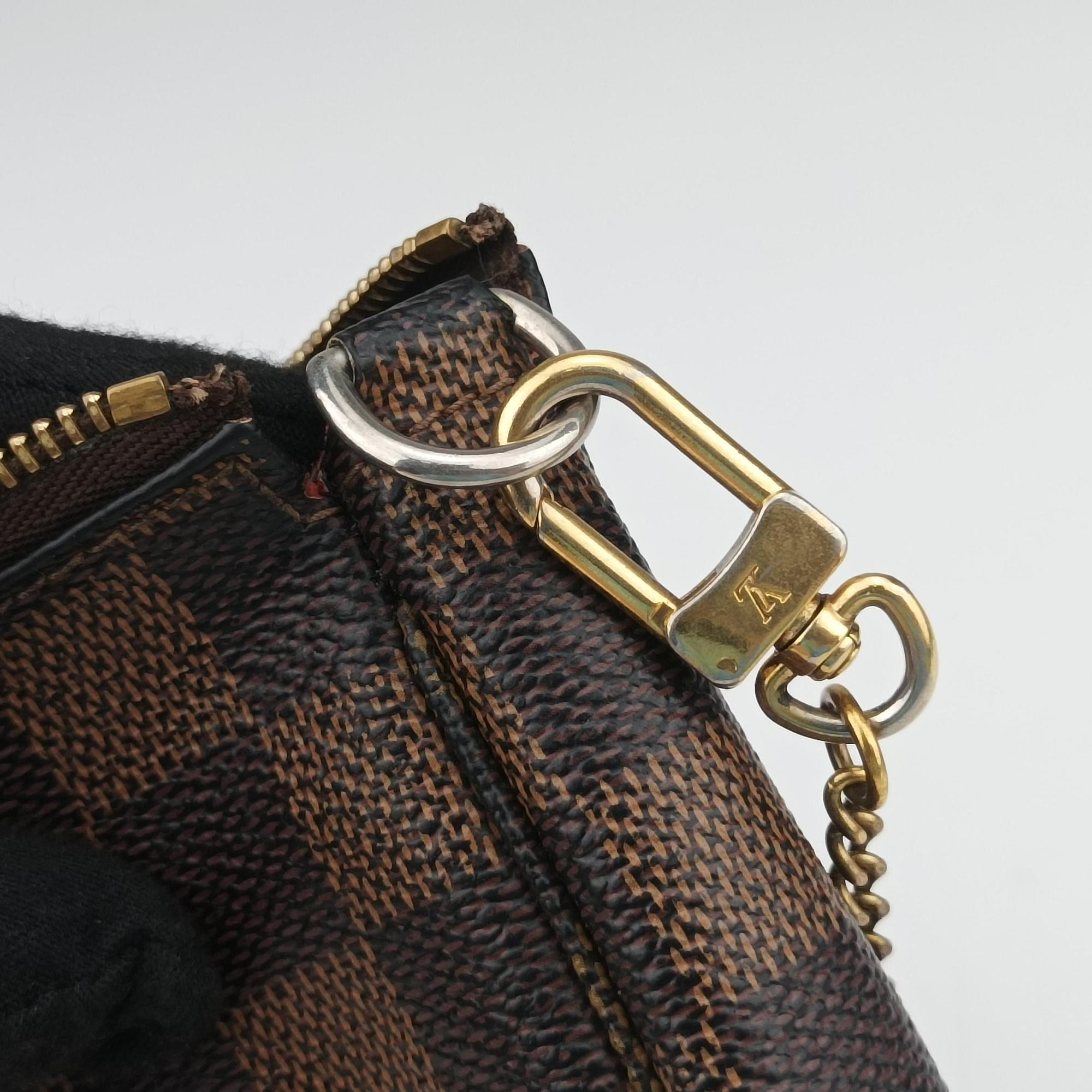 Secondhand Louis Vuitton T&B Mini Pochette Accessoires EBENE×multi Damier Canvas N58011 handbag | stylenewstar