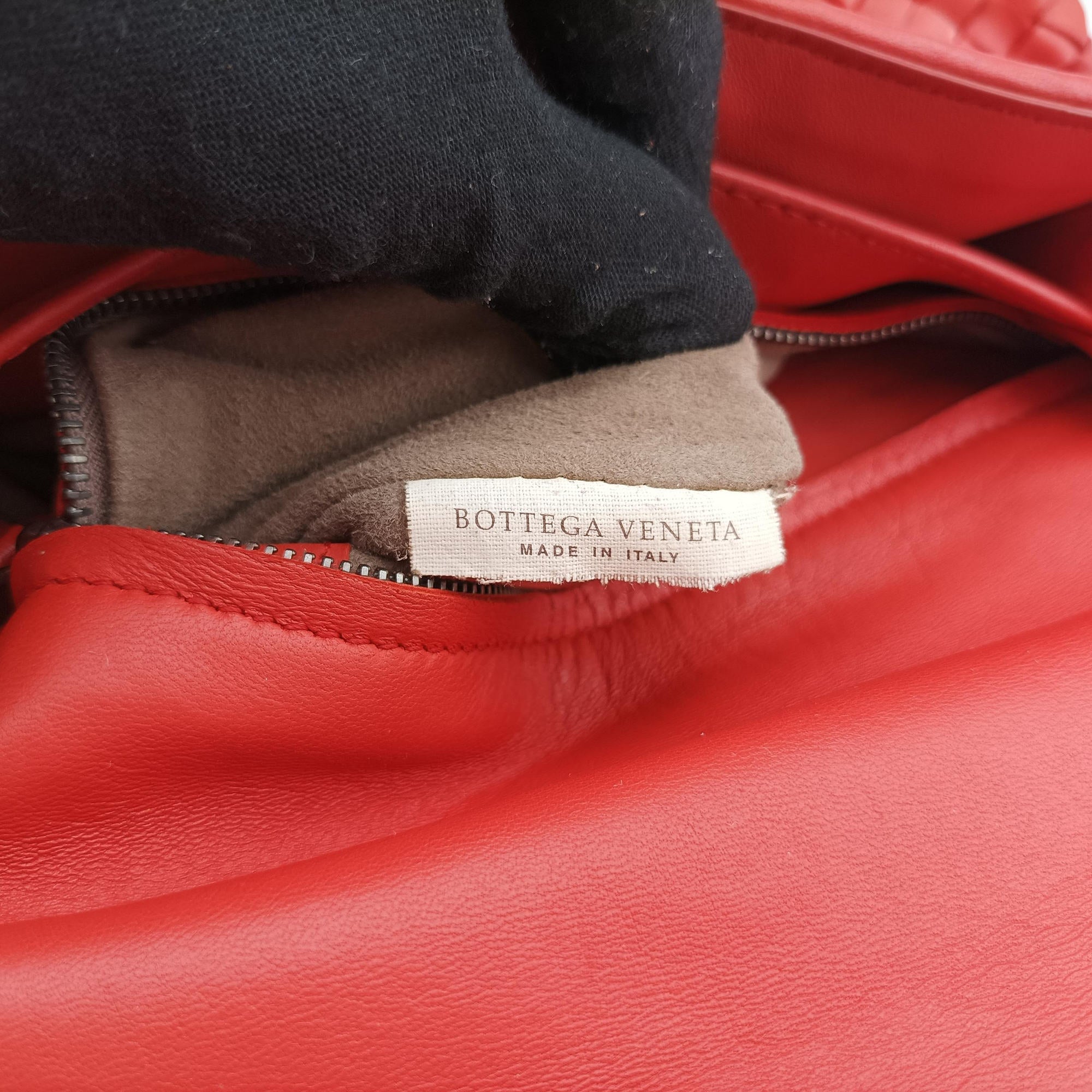 Pre-owned Bottega Veneta Intrecciato Olimpia Red lambskin  shoulderbag | stylenewstar