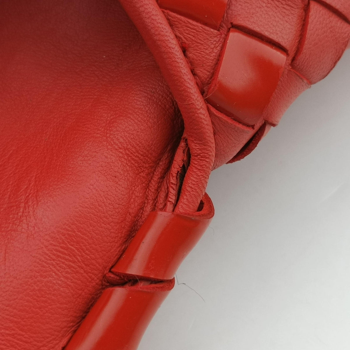 Pre-owned Bottega Veneta Intrecciato Olimpia Red lambskin  shoulderbag | stylenewstar