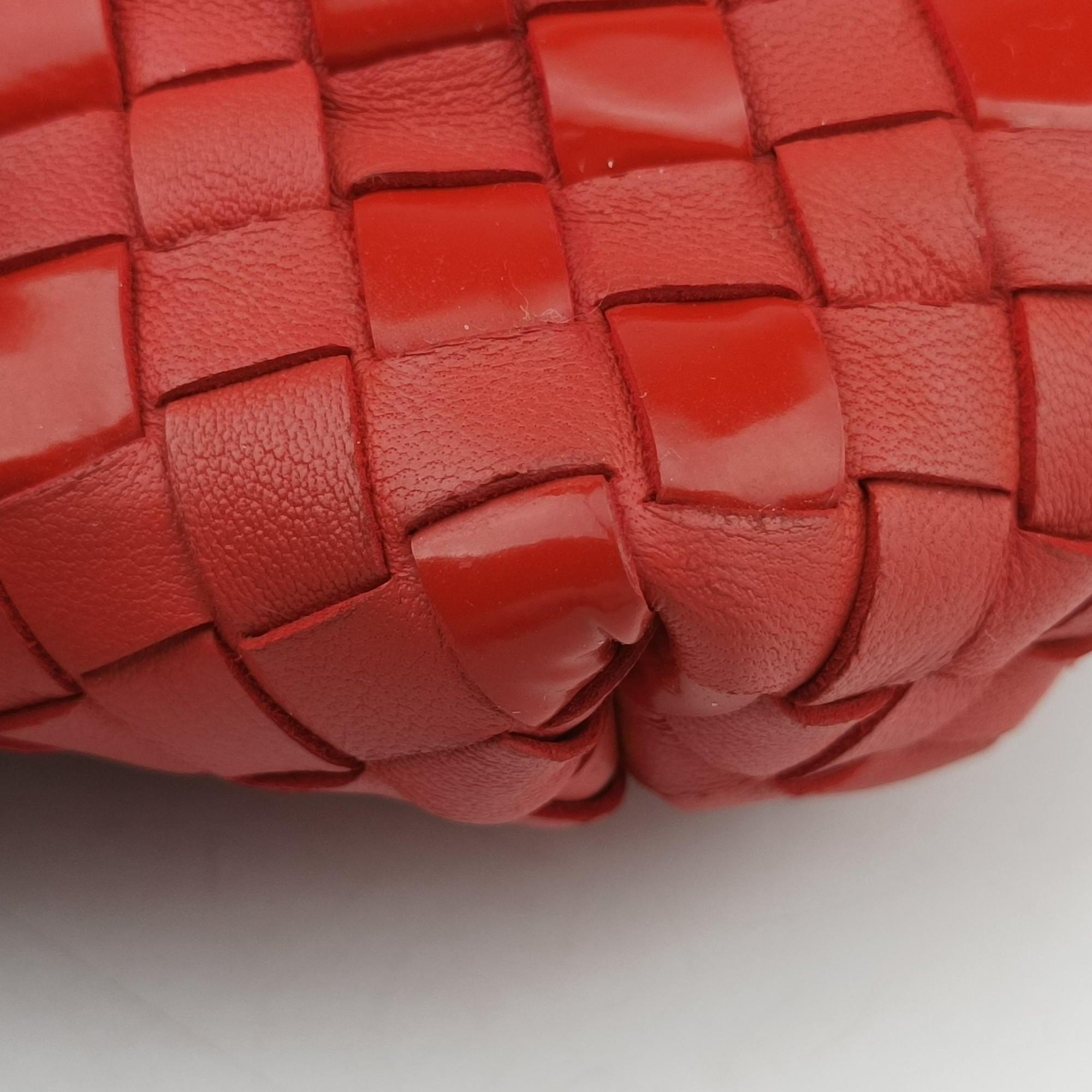 Pre-owned Bottega Veneta Intrecciato Olimpia Red lambskin  shoulderbag | stylenewstar