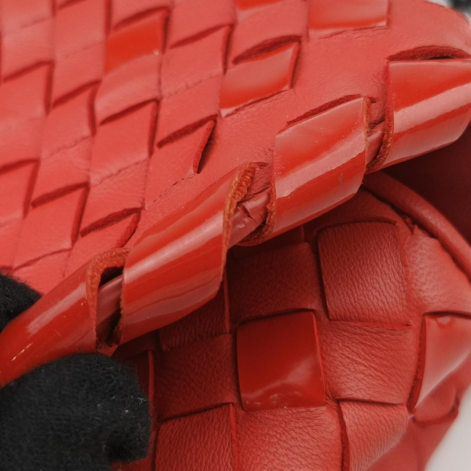 Pre-owned Bottega Veneta Intrecciato Olimpia Red lambskin  shoulderbag | stylenewstar